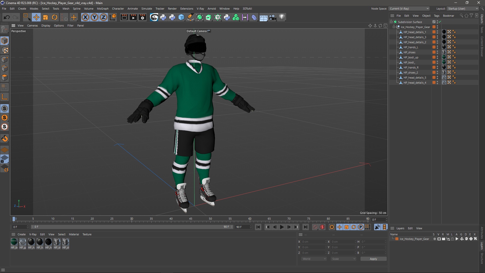 Ice Hockey Player Gear 3D