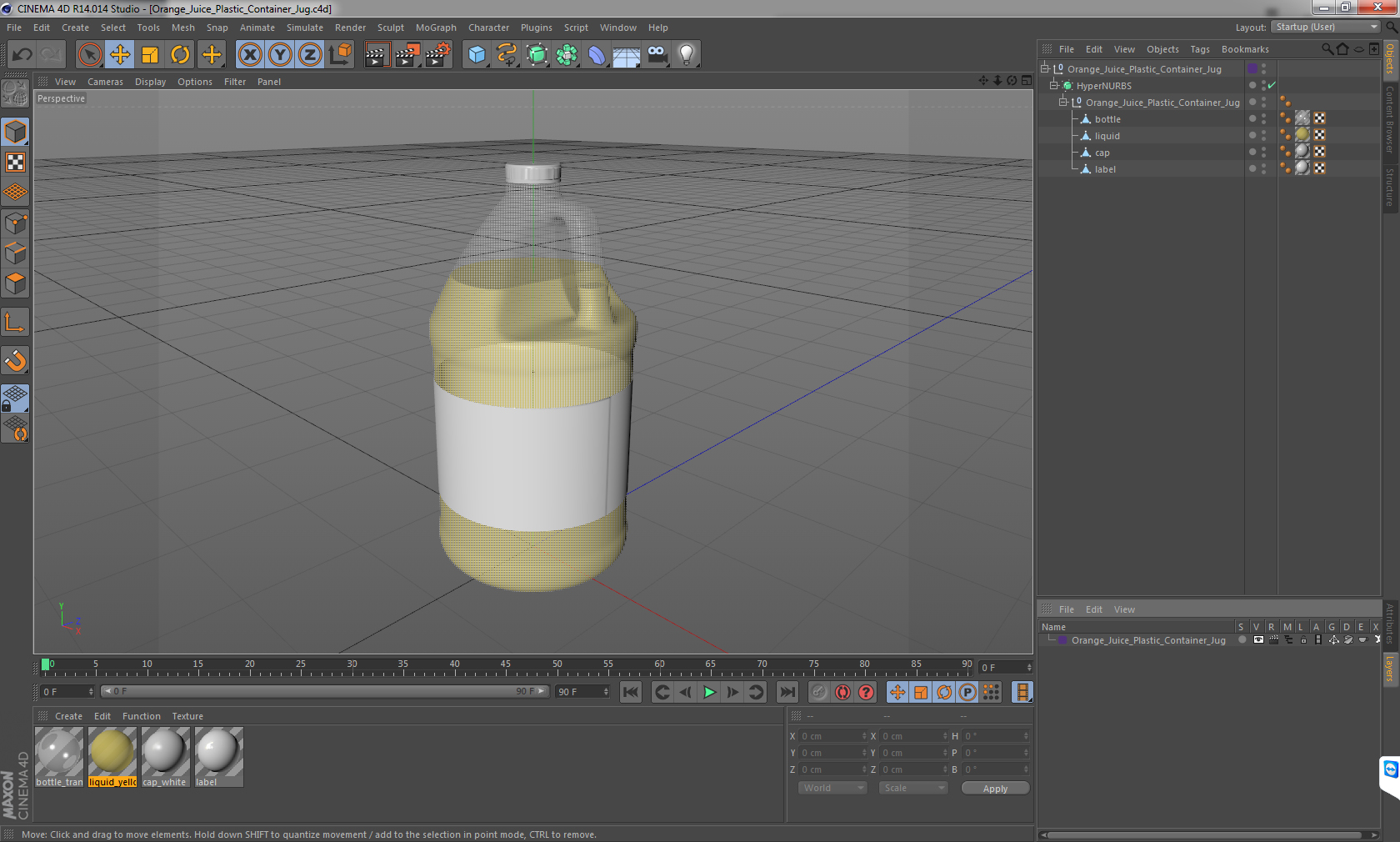 Orange Juice Plastic Container Jug 3D model