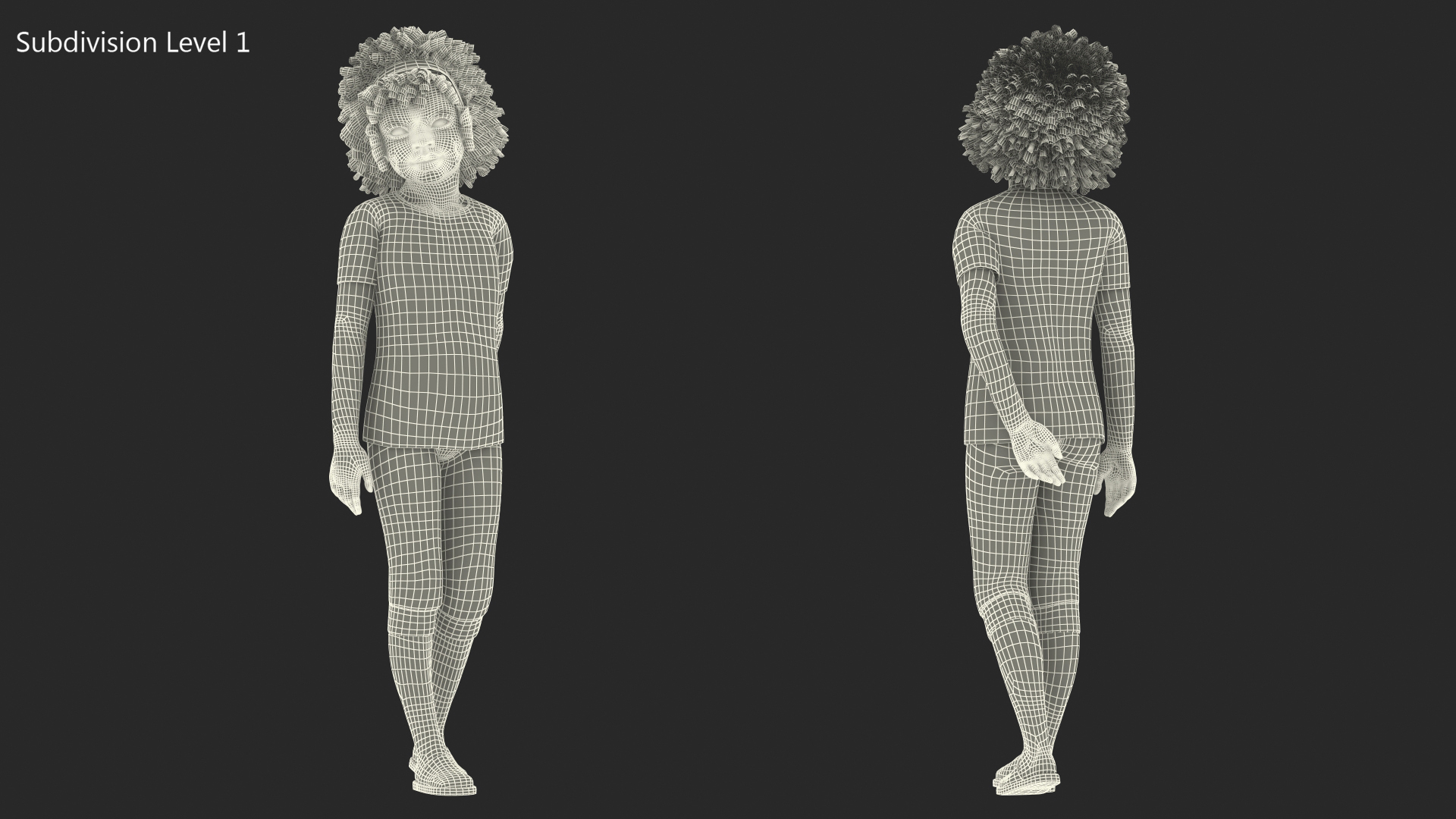 Black Child Girl Home Style 3D