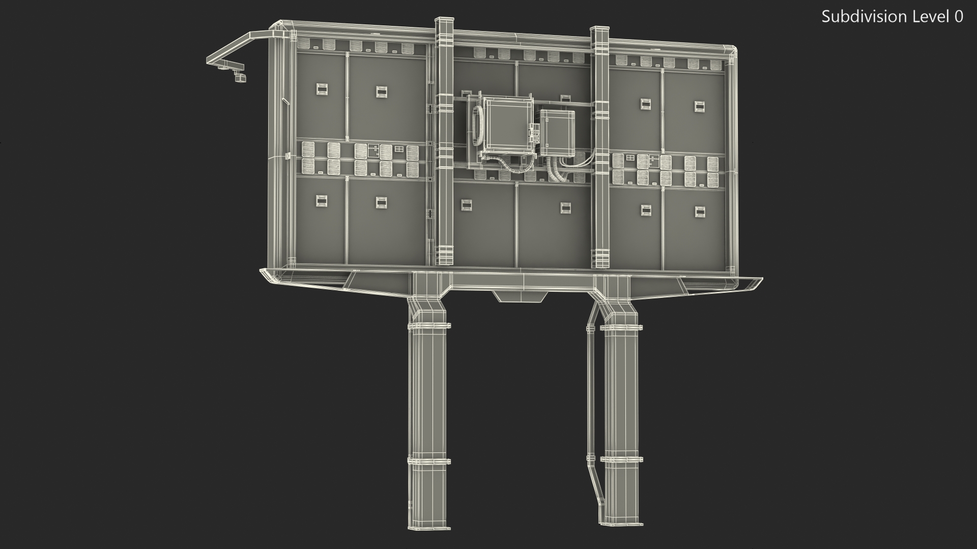 Digital Billboard 6x3 on Two Poles 3D model