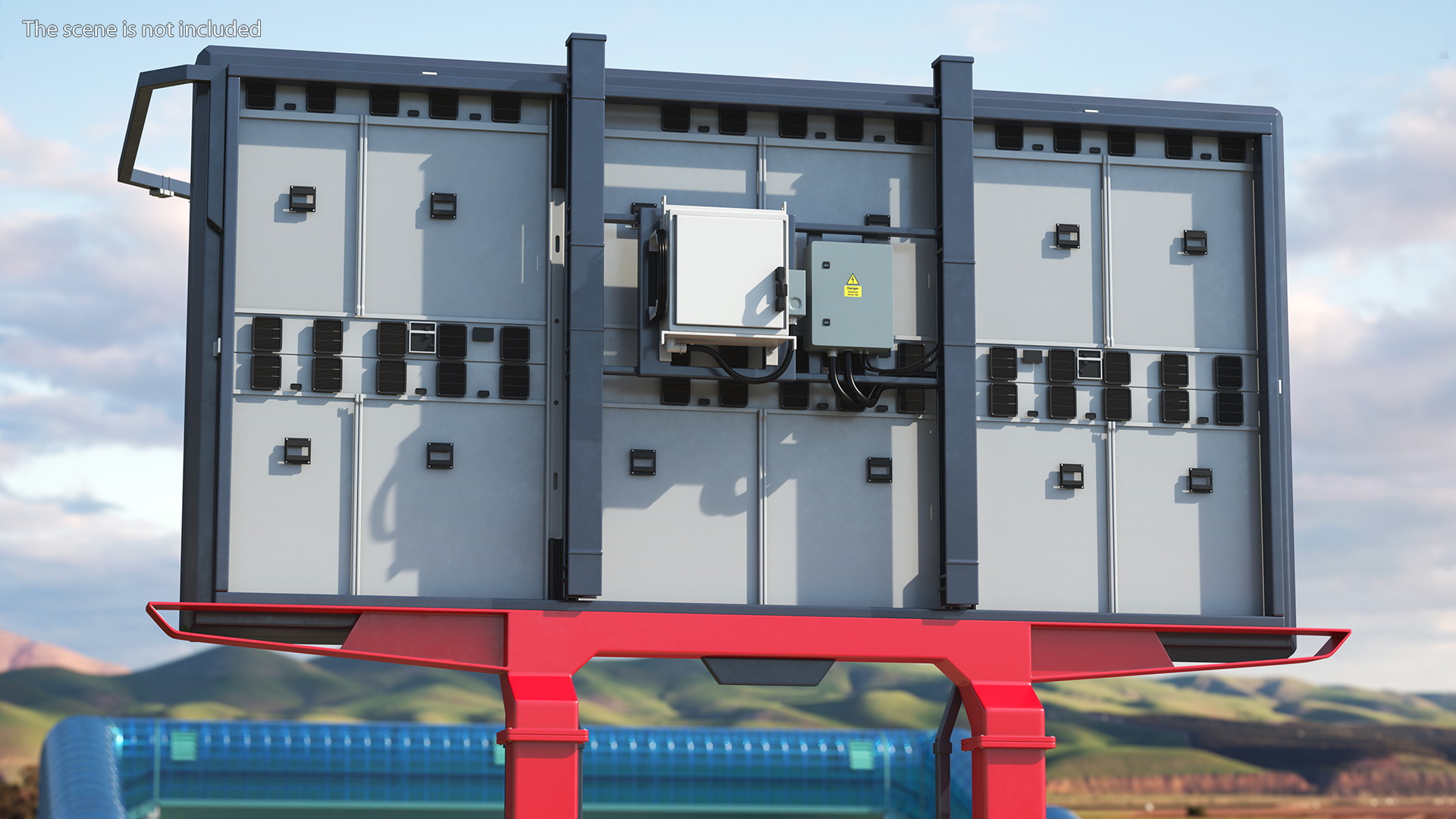Digital Billboard 6x3 on Two Poles 3D model