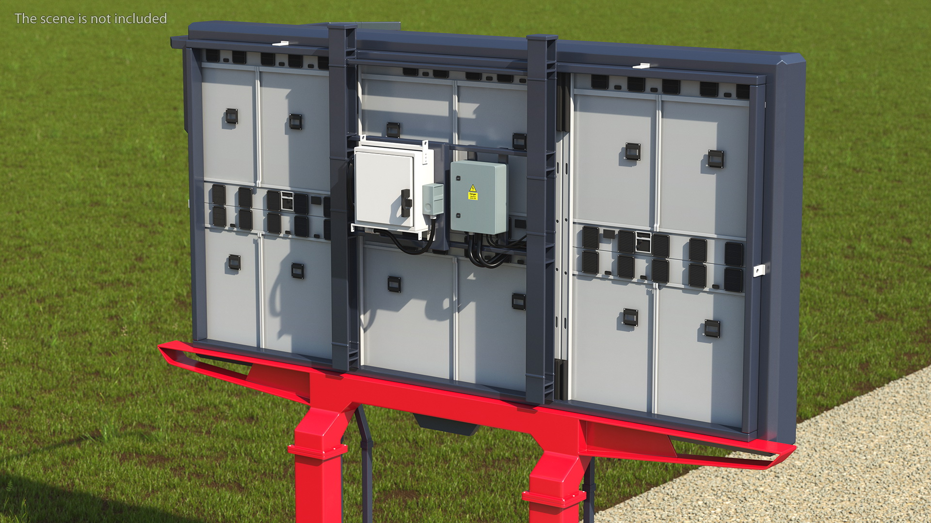 Digital Billboard 6x3 on Two Poles 3D model
