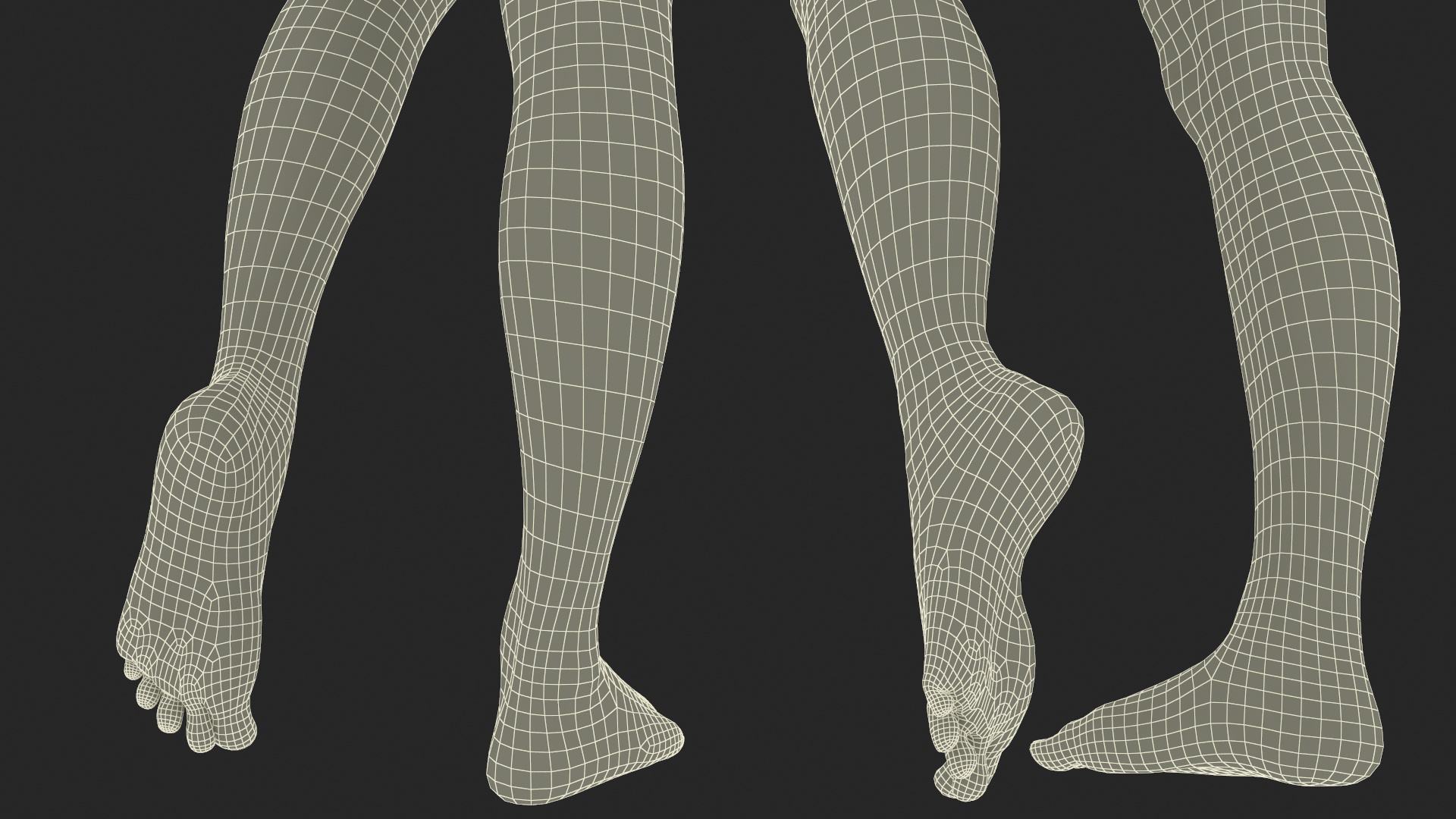 Female Legs Rigged for Cinema 4D 3D