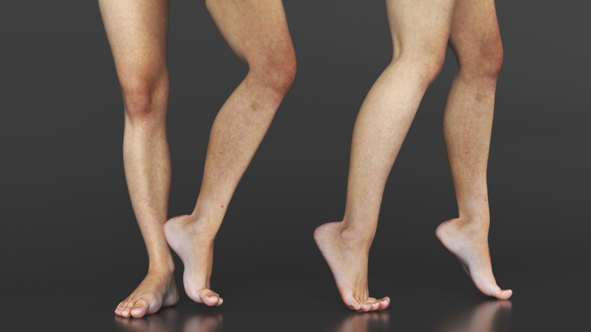 Female Legs Rigged for Cinema 4D 3D