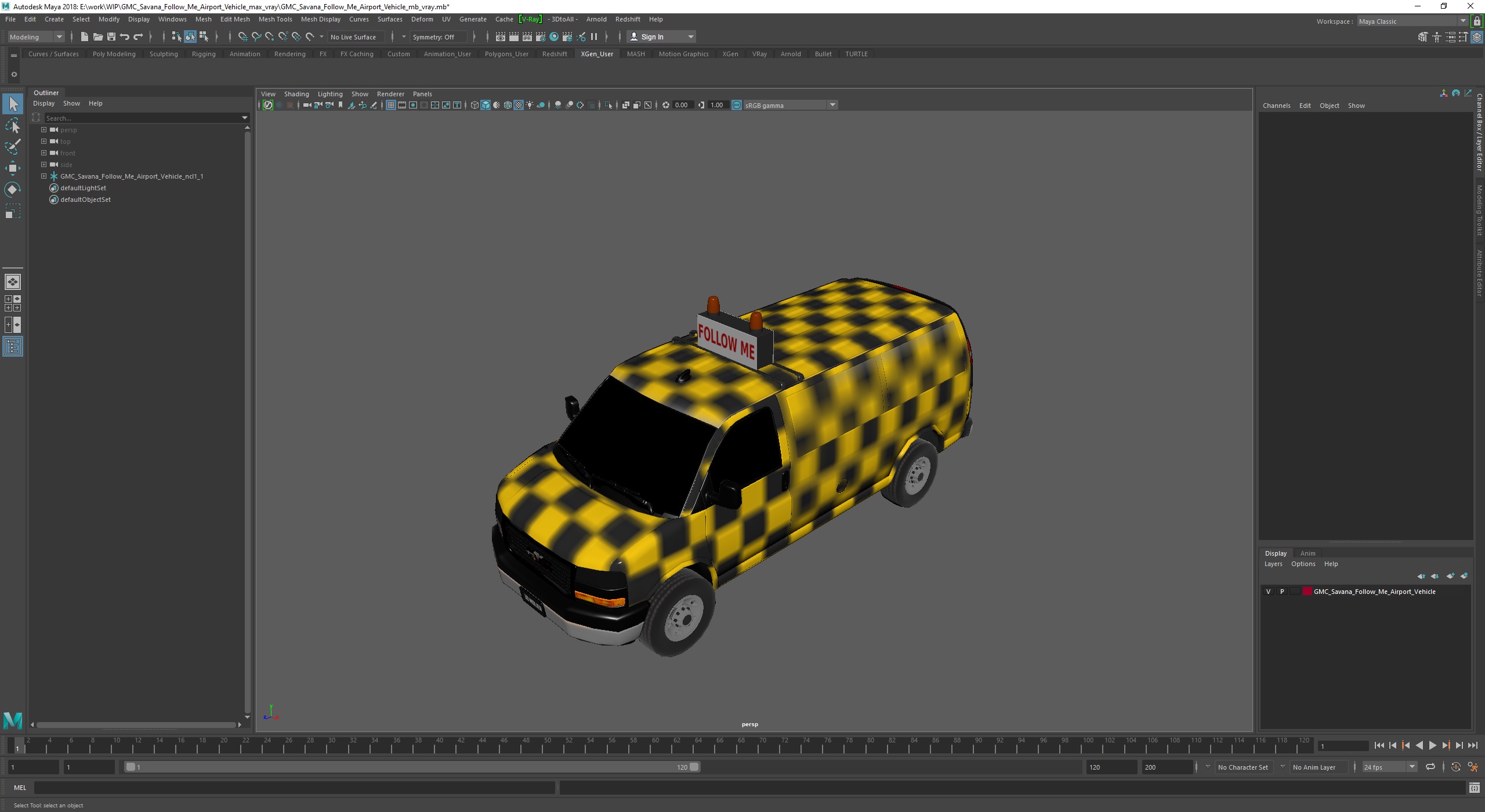 3D GMC Savana Follow Me Airport Vehicle