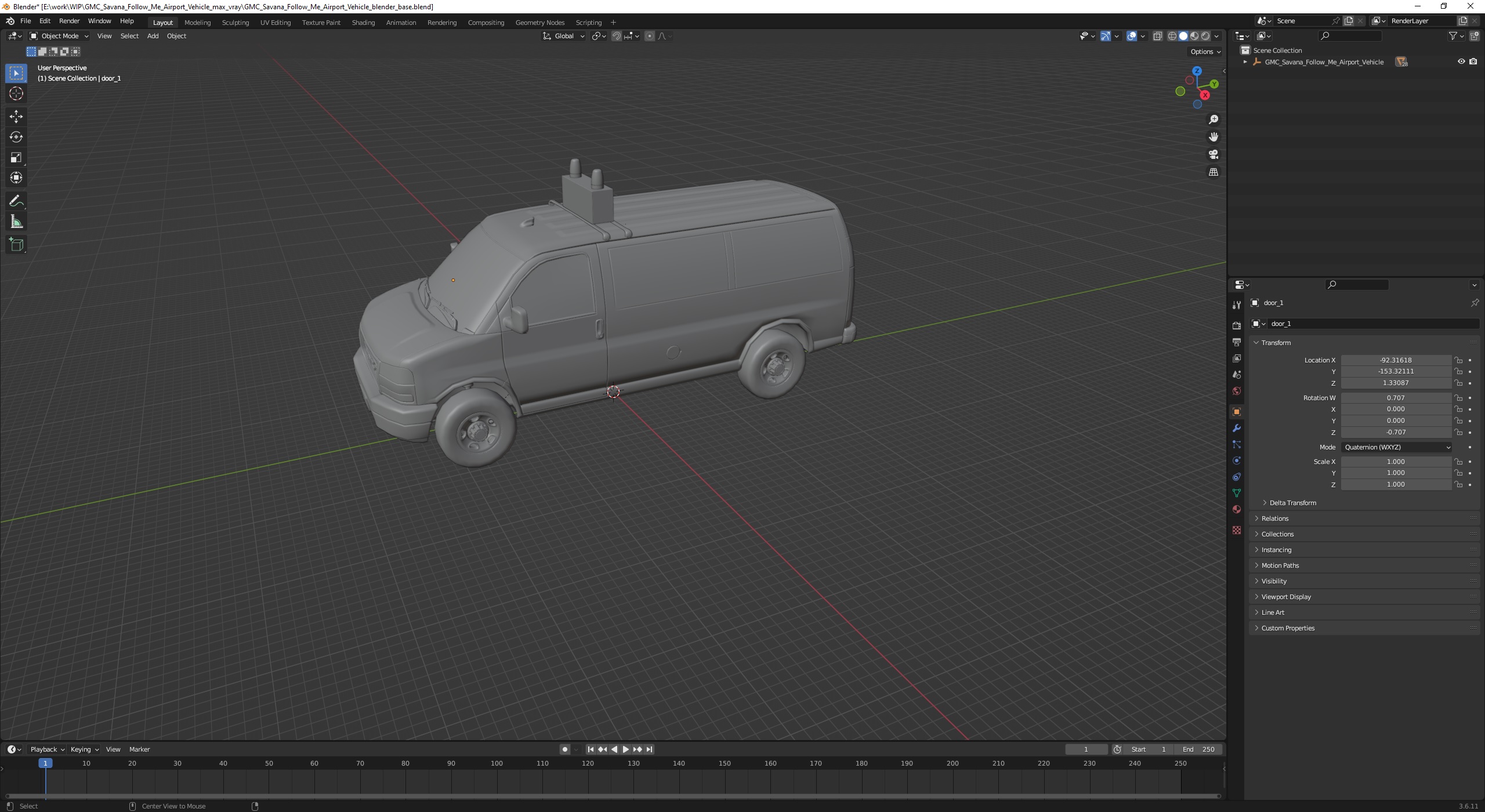 3D GMC Savana Follow Me Airport Vehicle