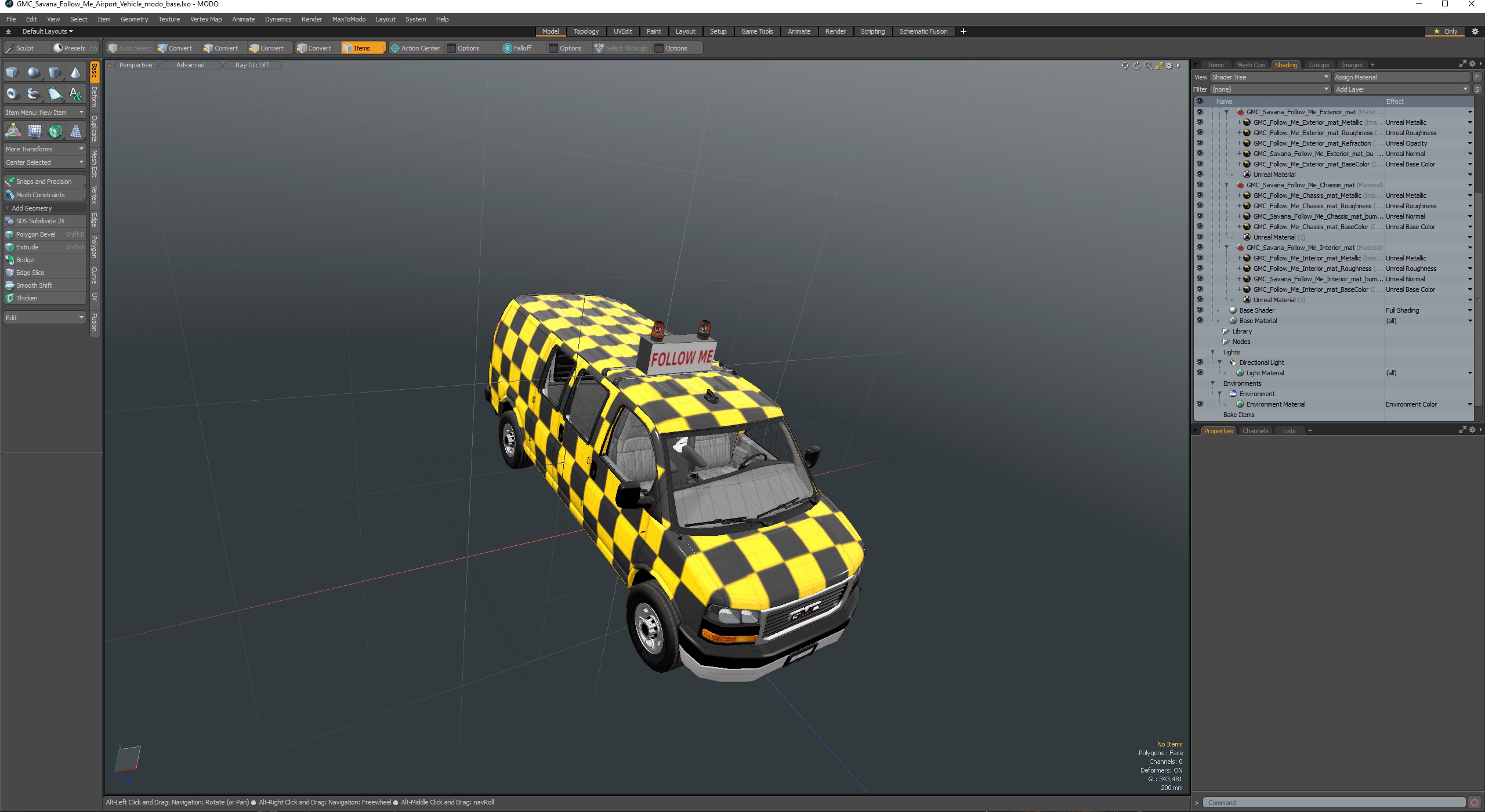 3D GMC Savana Follow Me Airport Vehicle
