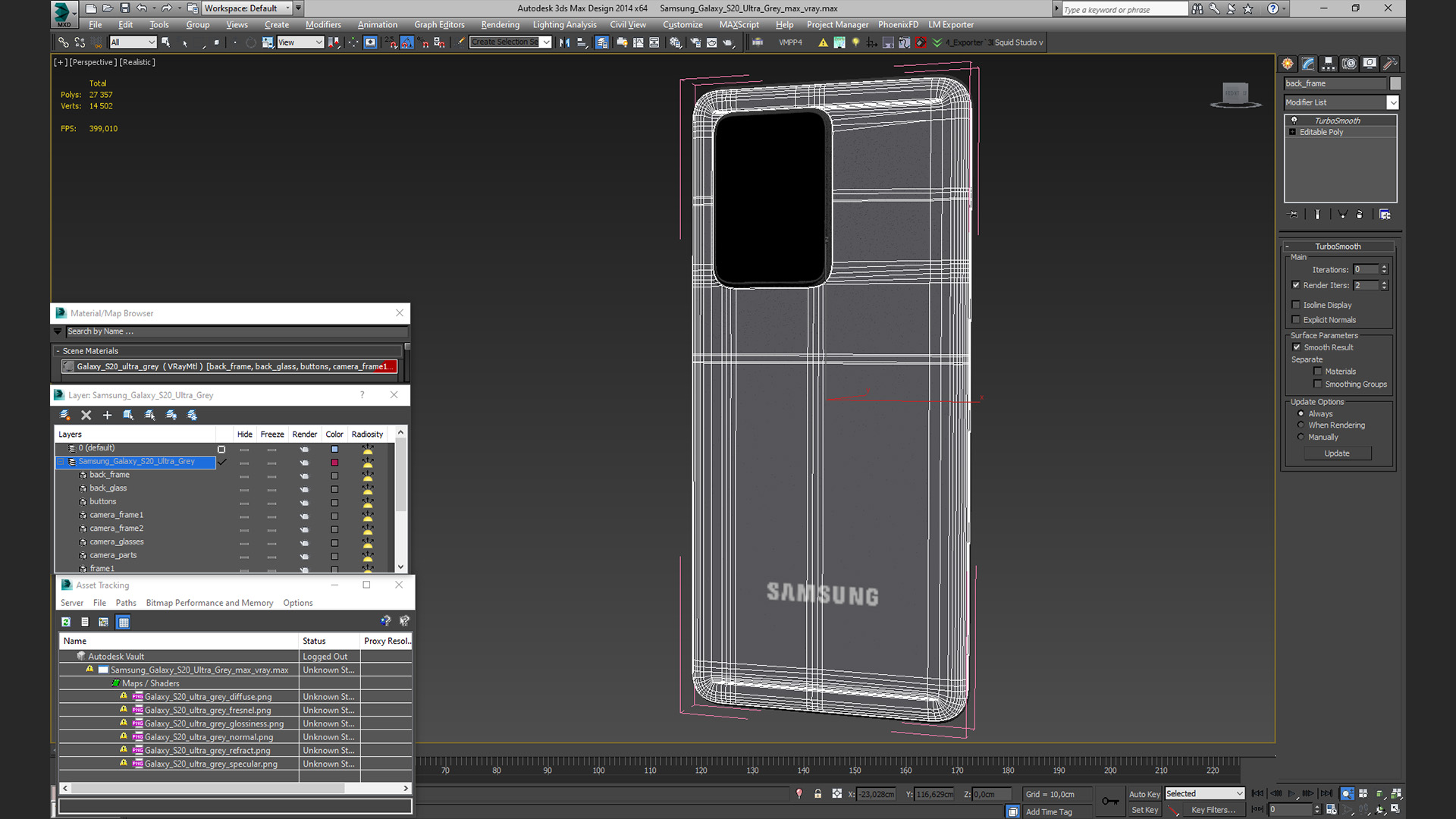 Samsung Galaxy S20 Ultra Grey 3D model