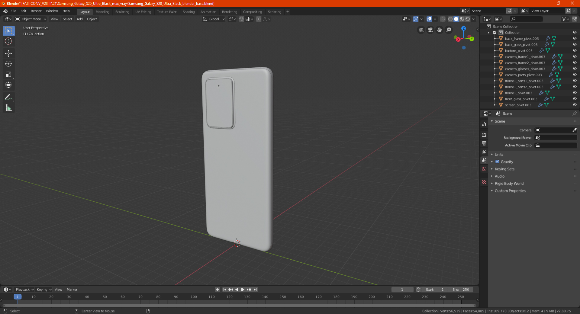 Samsung Galaxy S20 Ultra Grey 3D model