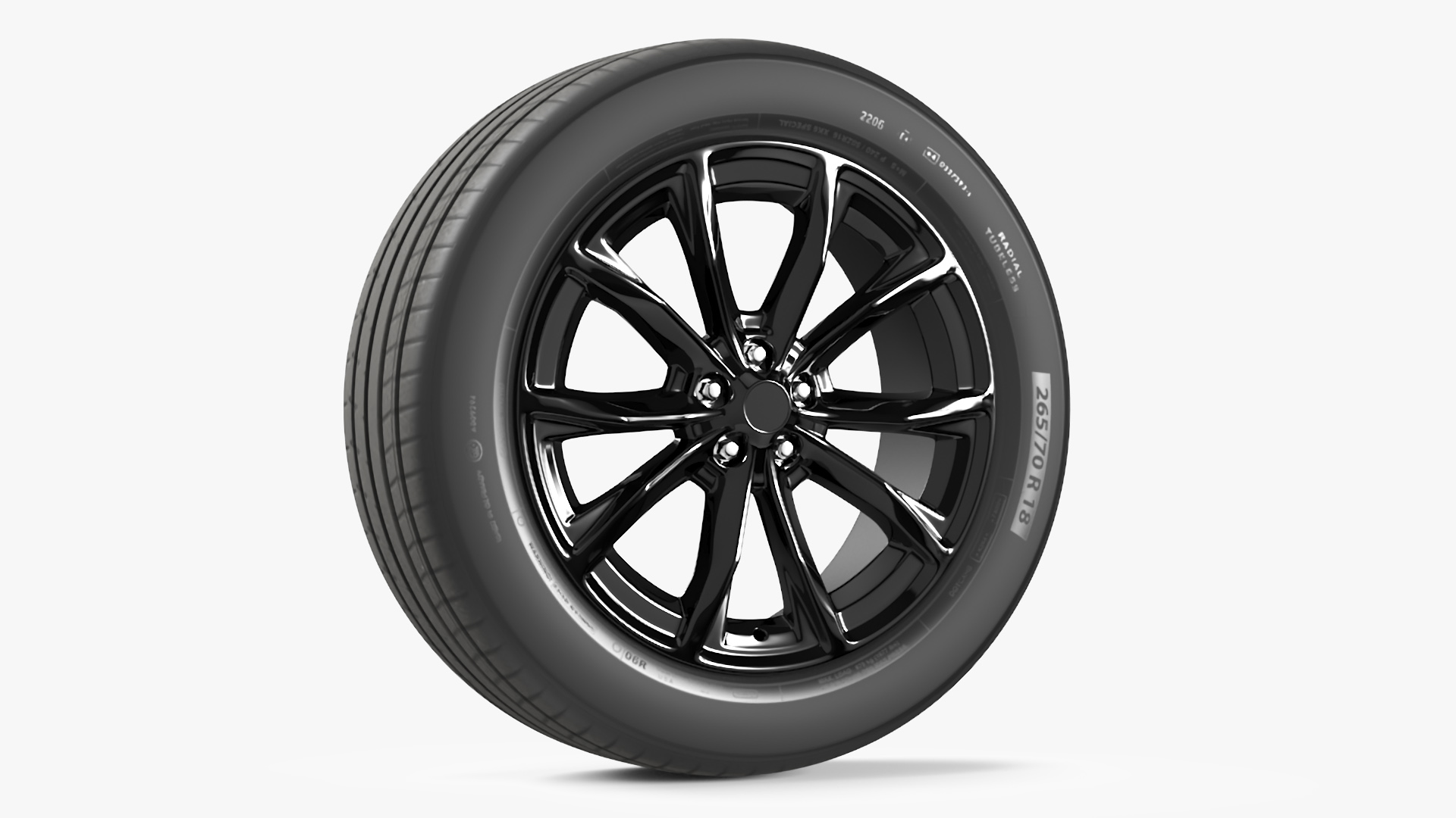 Alloy Wheel with Tire Black 3D
