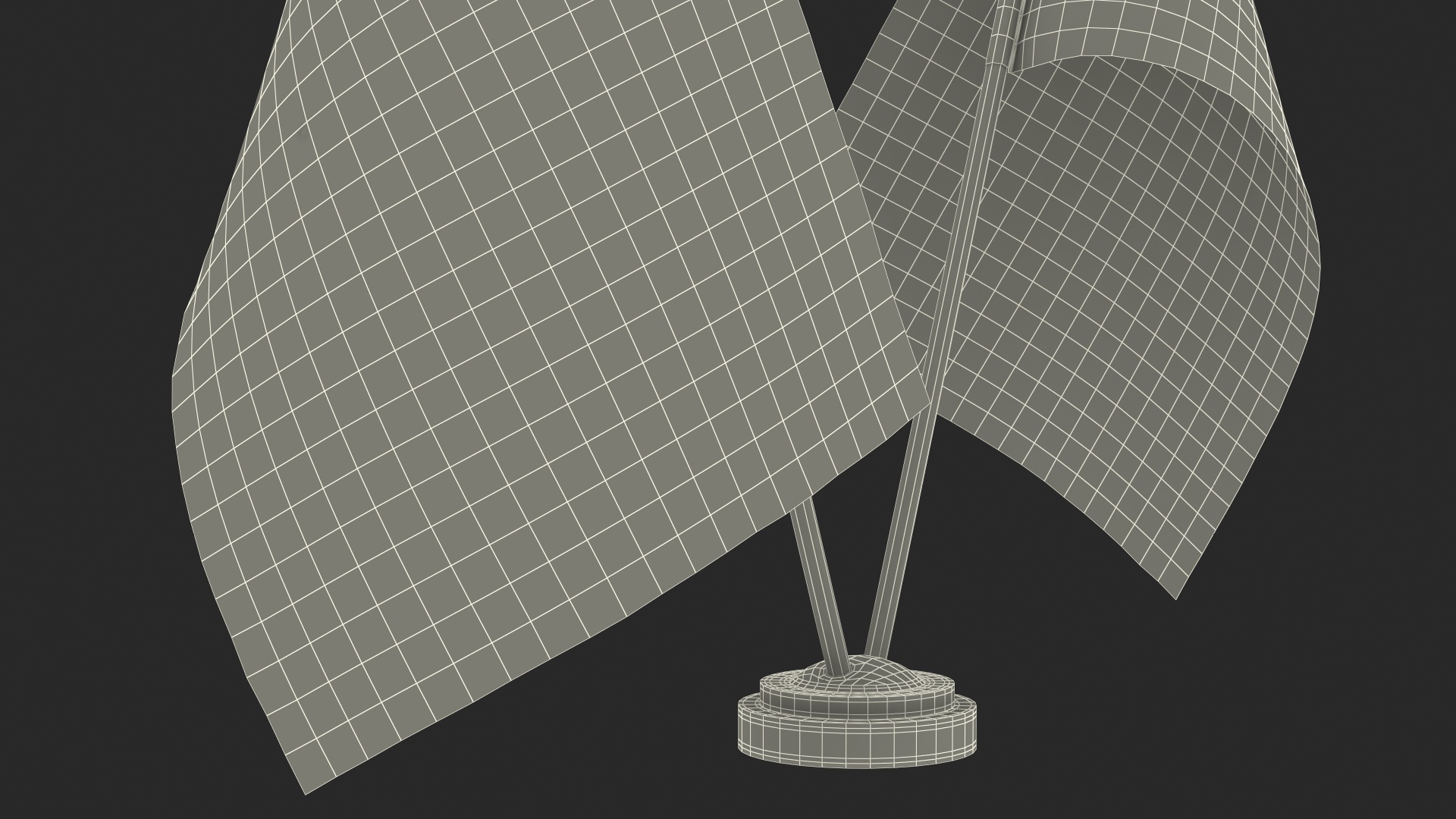 Table Flags Italy and Japan 3D