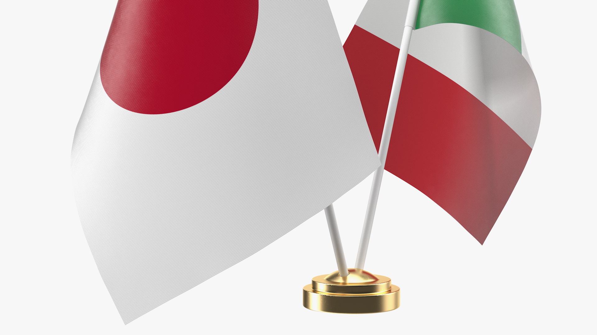 Table Flags Italy and Japan 3D