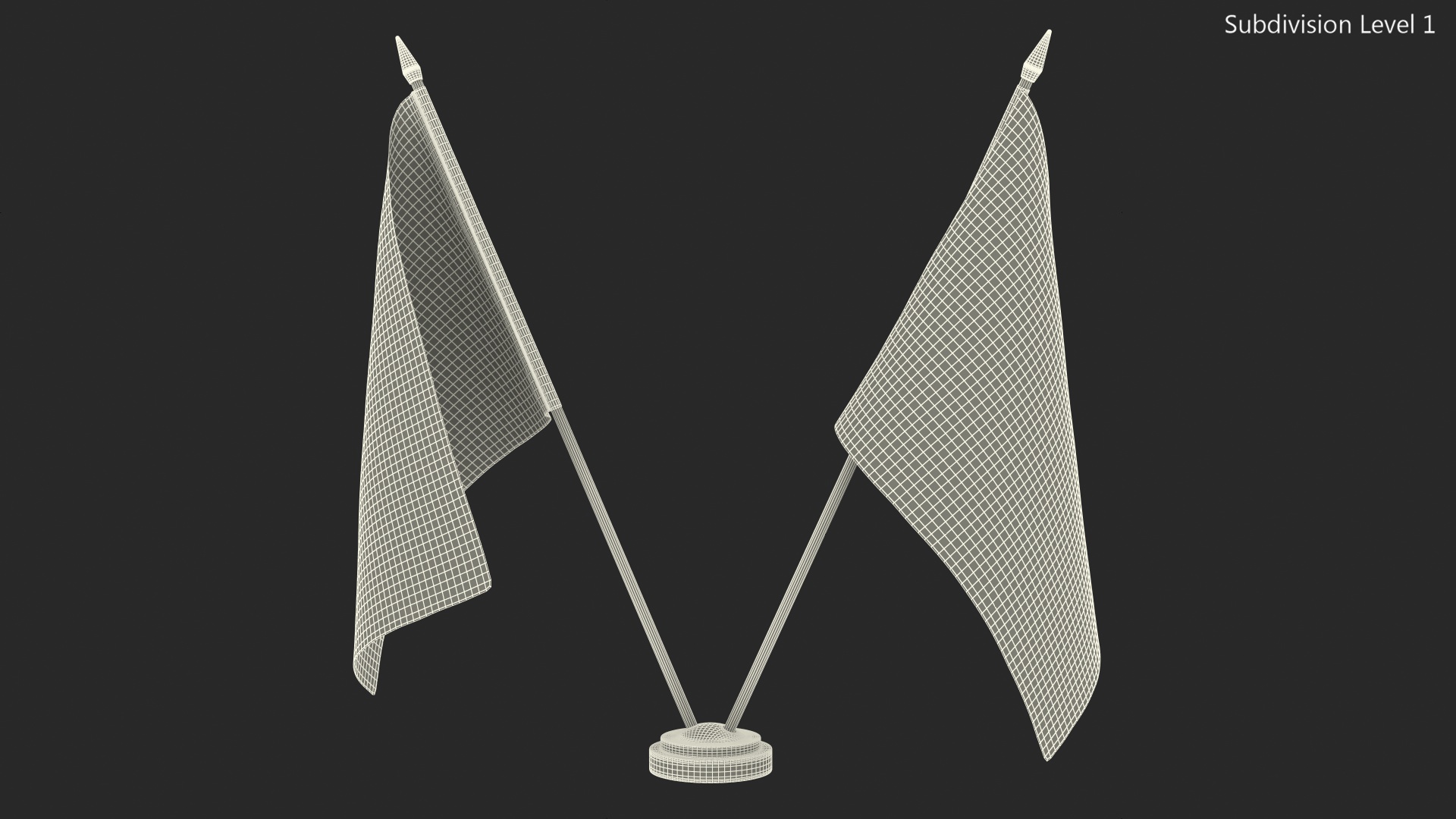 Table Flags Italy and Japan 3D
