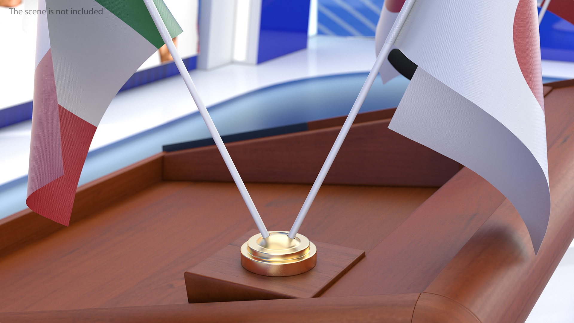 Table Flags Italy and Japan 3D