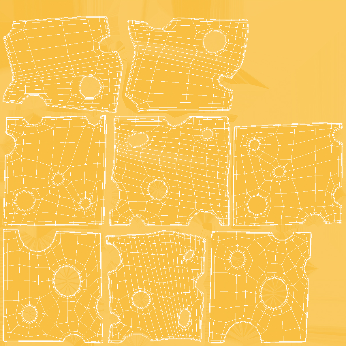 3D model Cartoon Slices of Swiss Cheese