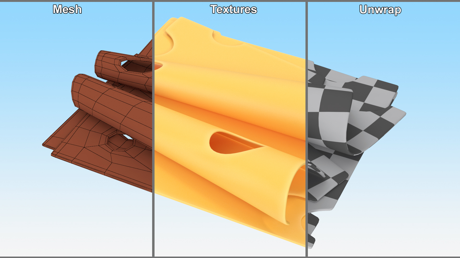 3D model Cartoon Slices of Swiss Cheese