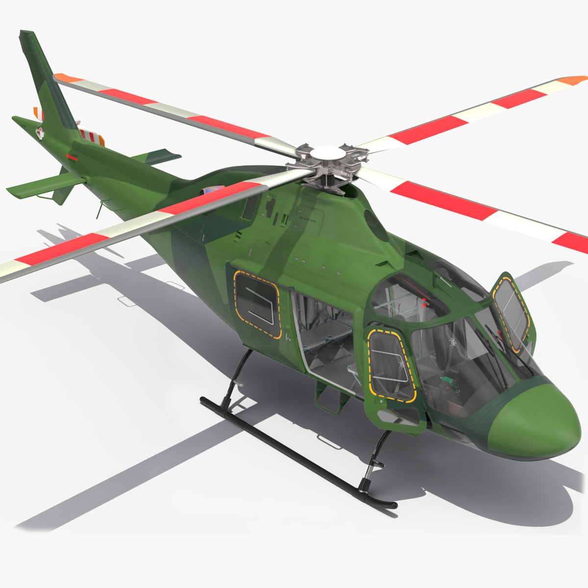 Army Helicopter AgustaWestland AW119 Rigged for Maya 3D