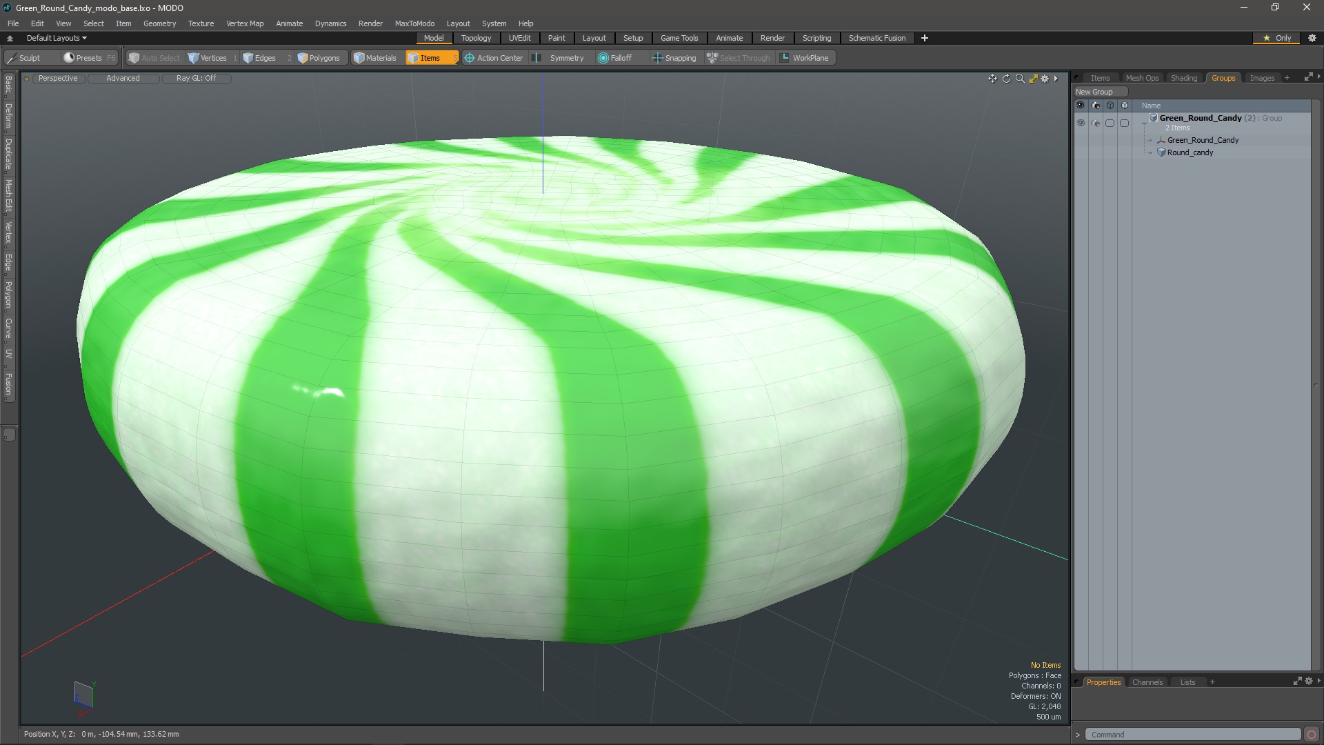 Green Round Candy 3D