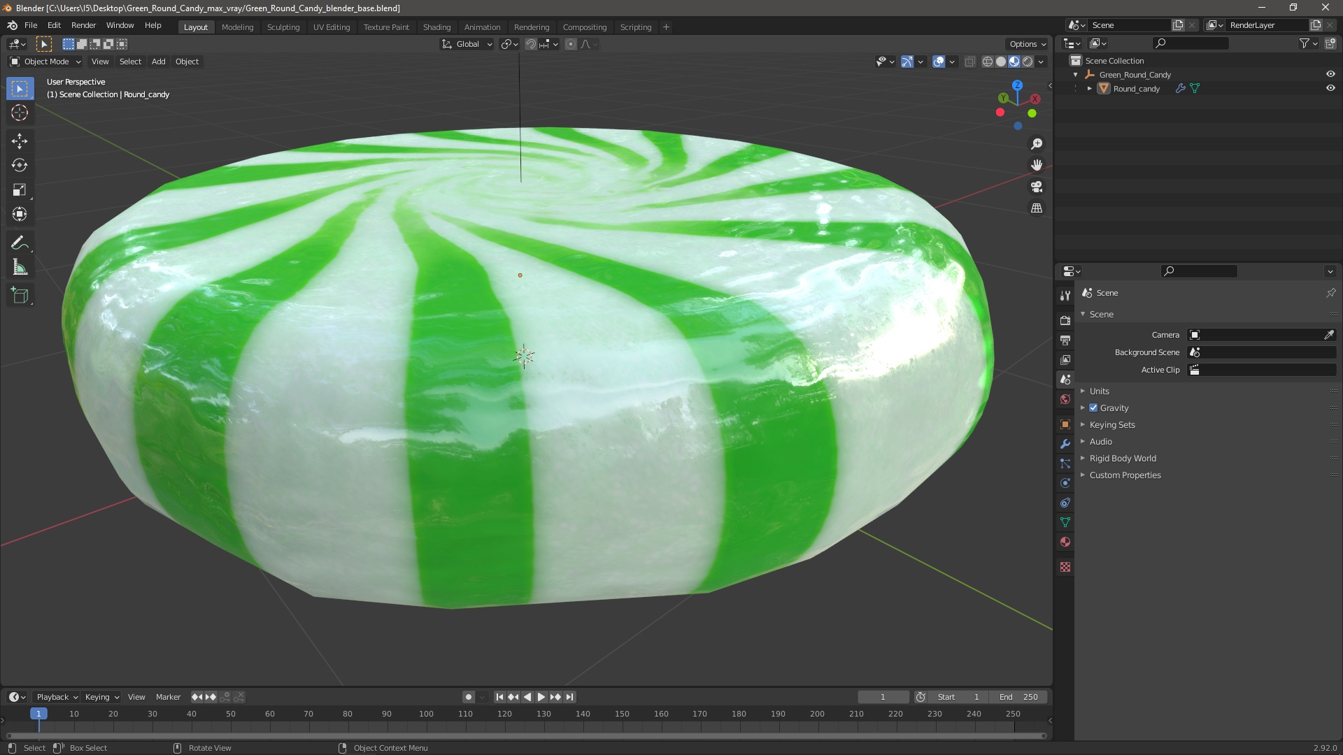 Green Round Candy 3D