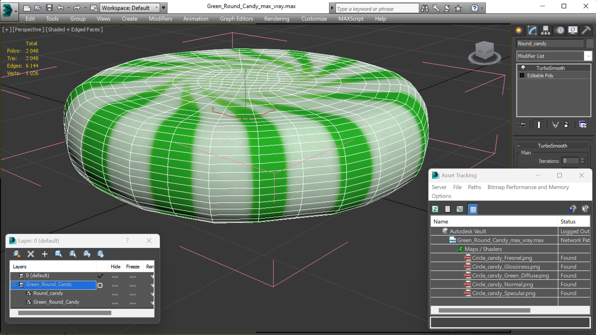 Green Round Candy 3D