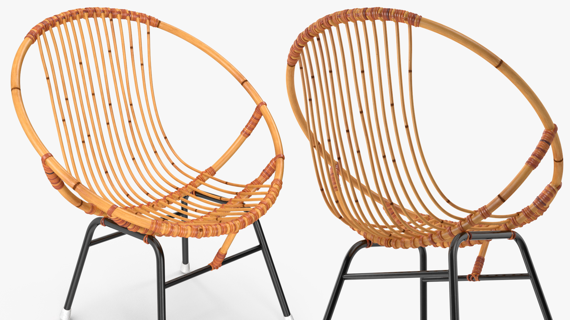 3D Vintage Bamboo Round Chair