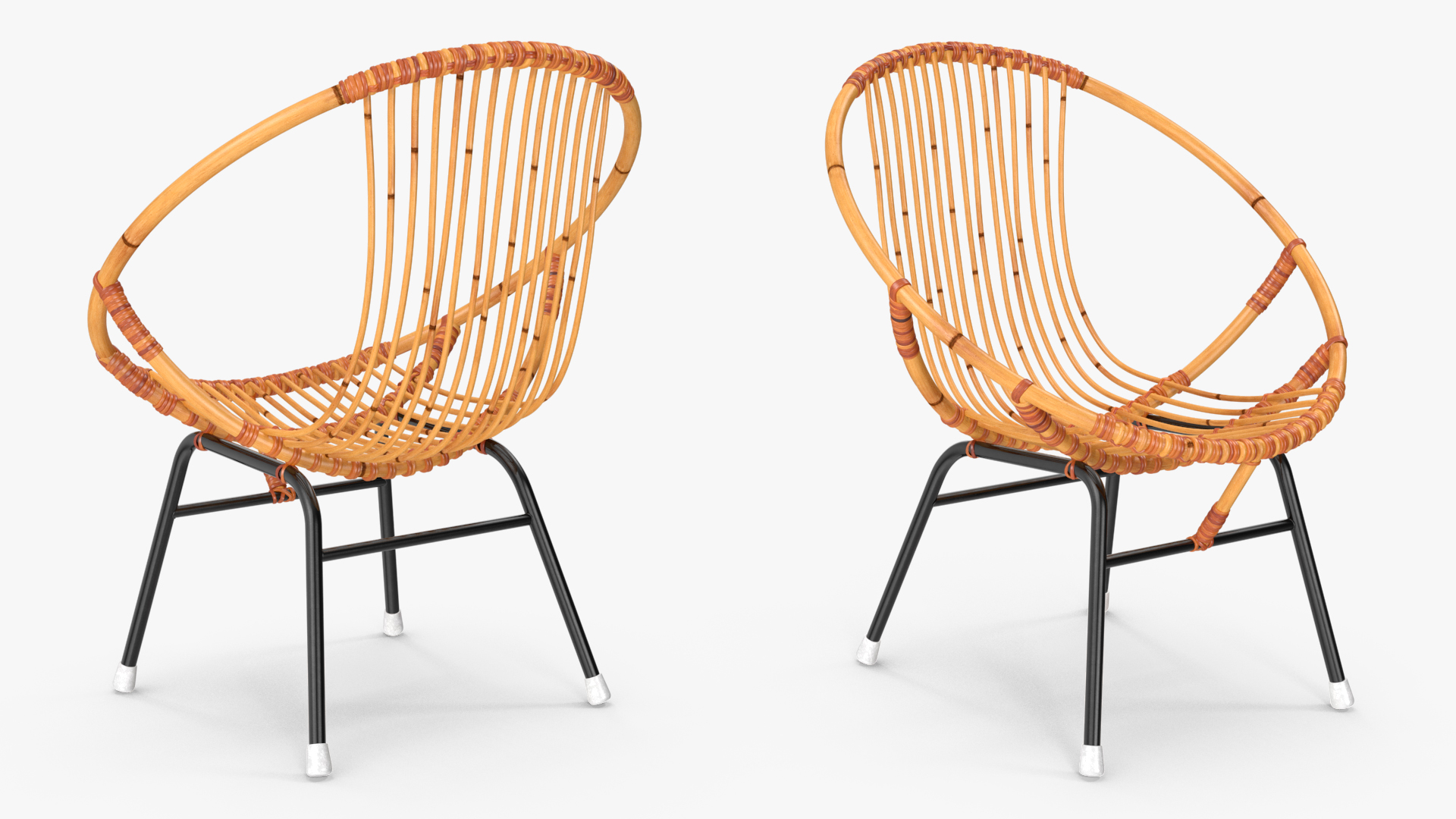 3D Vintage Bamboo Round Chair