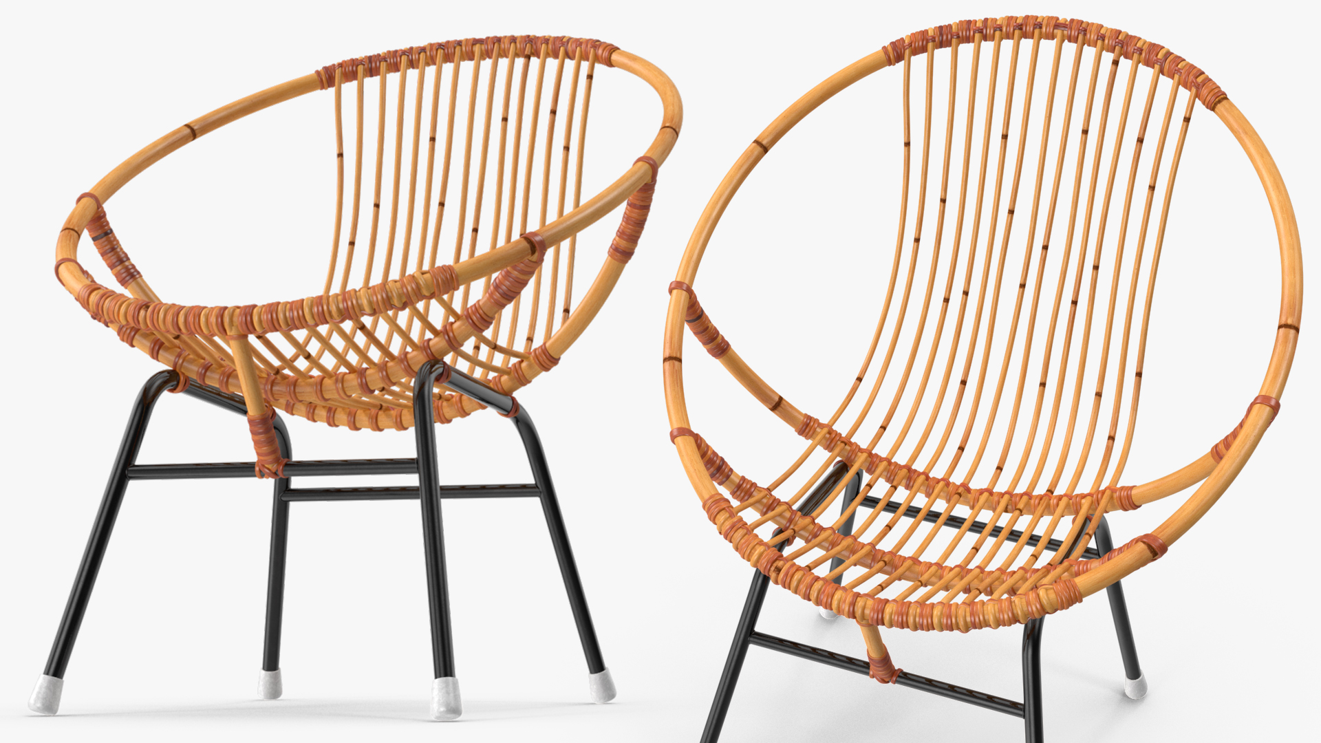 3D Vintage Bamboo Round Chair