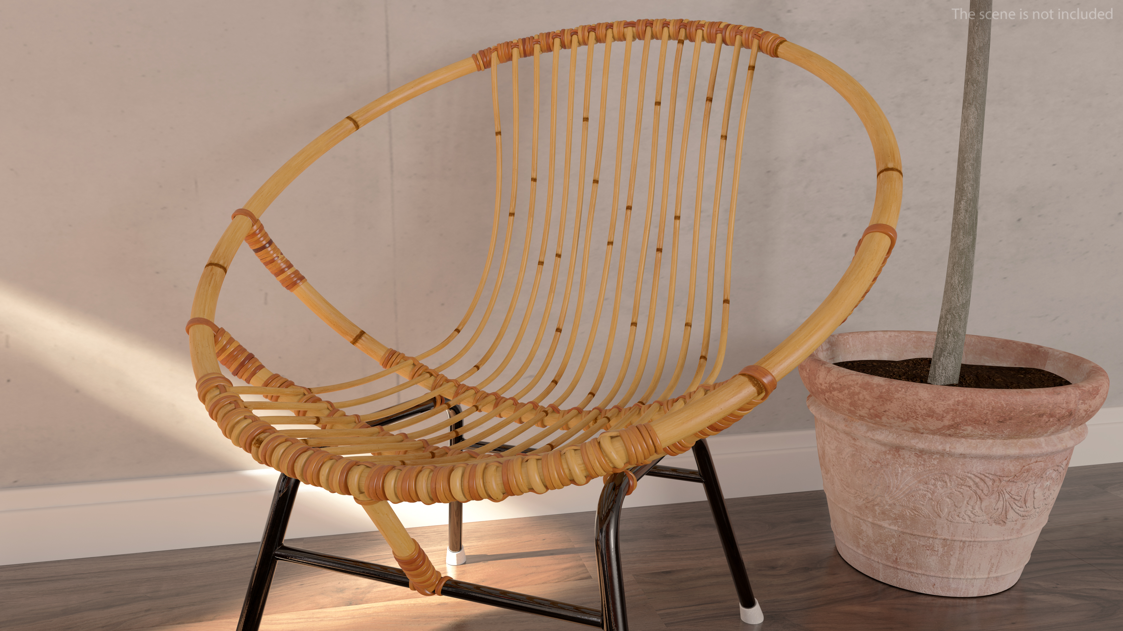 3D Vintage Bamboo Round Chair