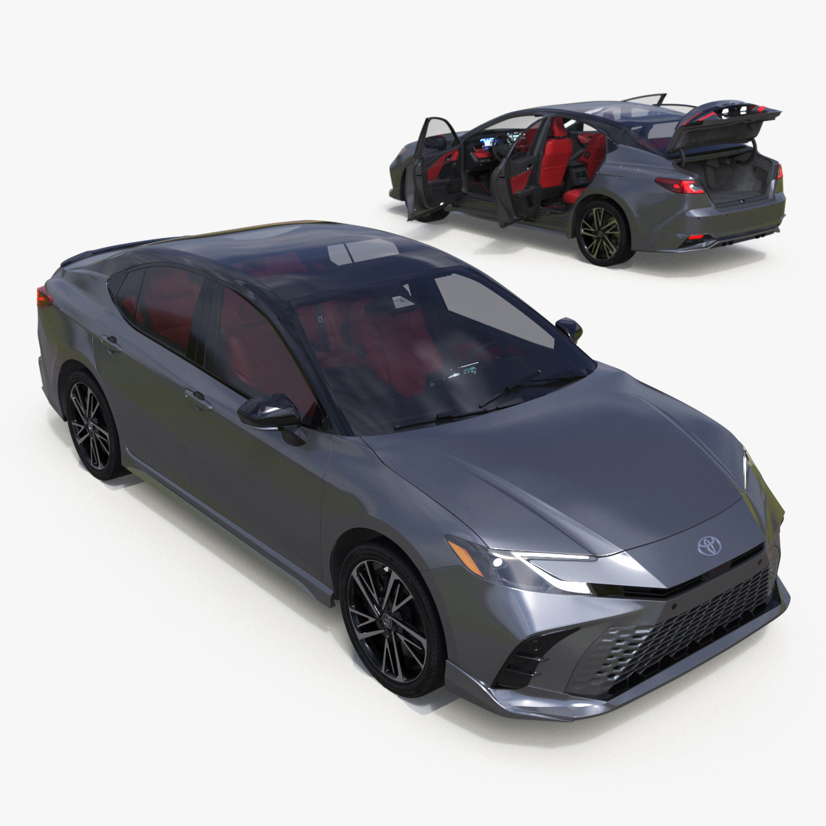 3D model 2025 Toyota Camry Silver Metallic Rigged