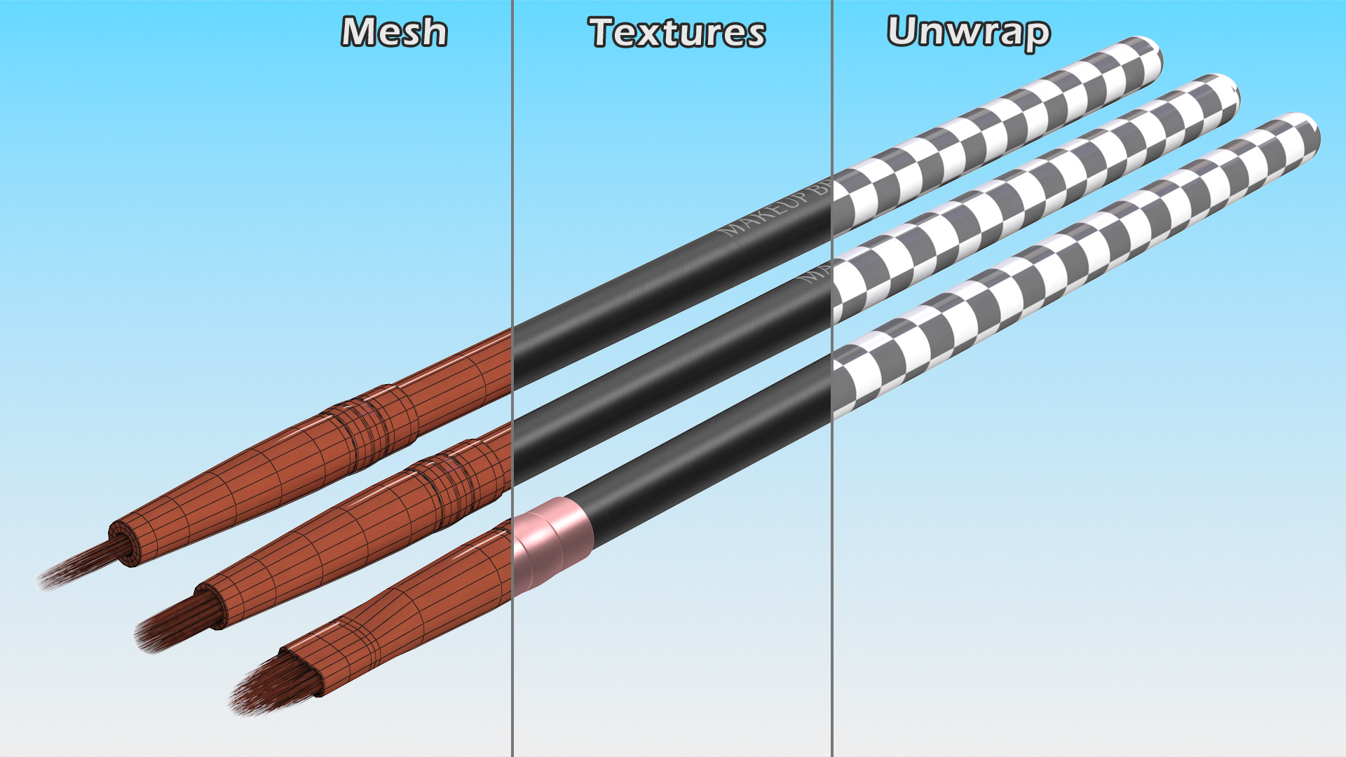 3D Precise Angled and Eyeliner Brush Set Fur