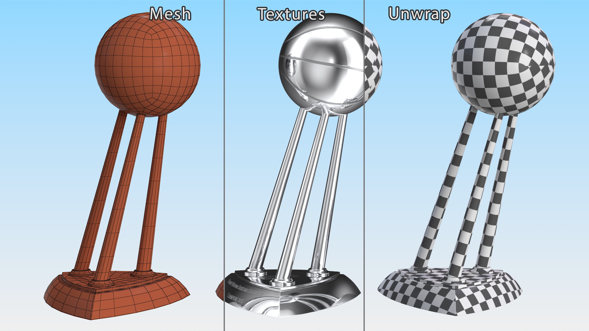 3D Woman Basketball Championship Trophy