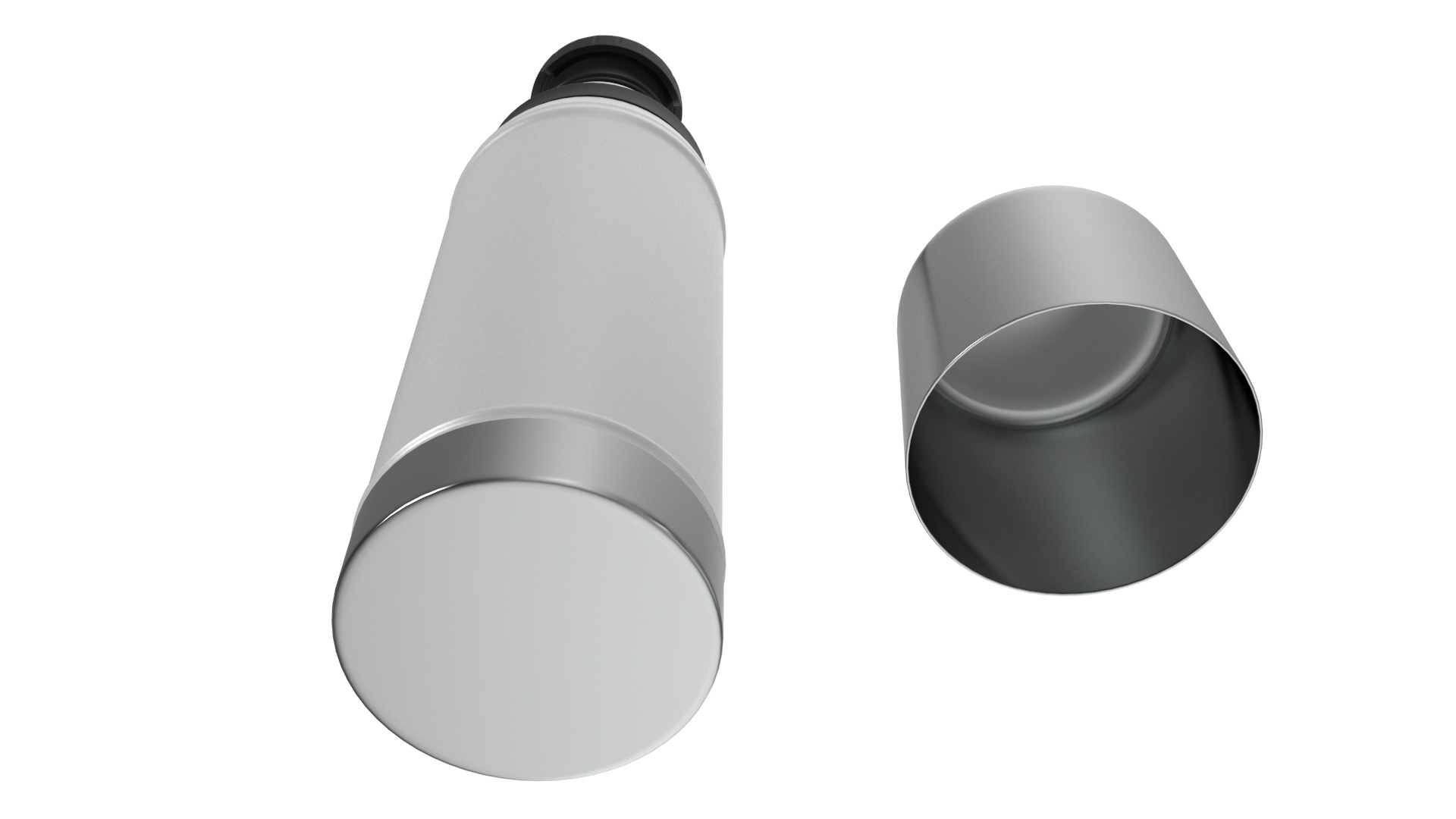 White Thermos Flask Open 3D model