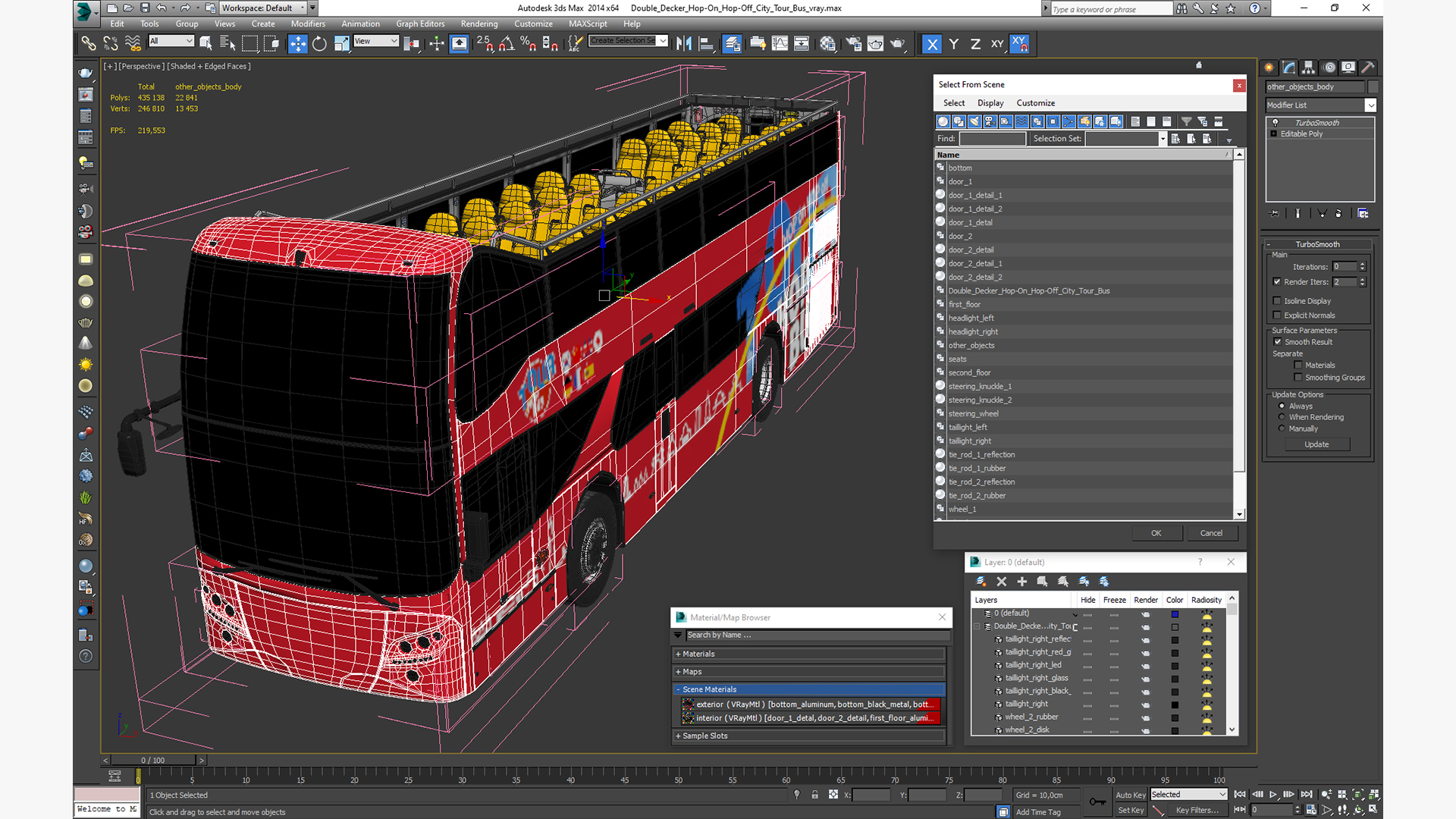 Double Decker Hop-On Hop-Off City Tour Bus 3D