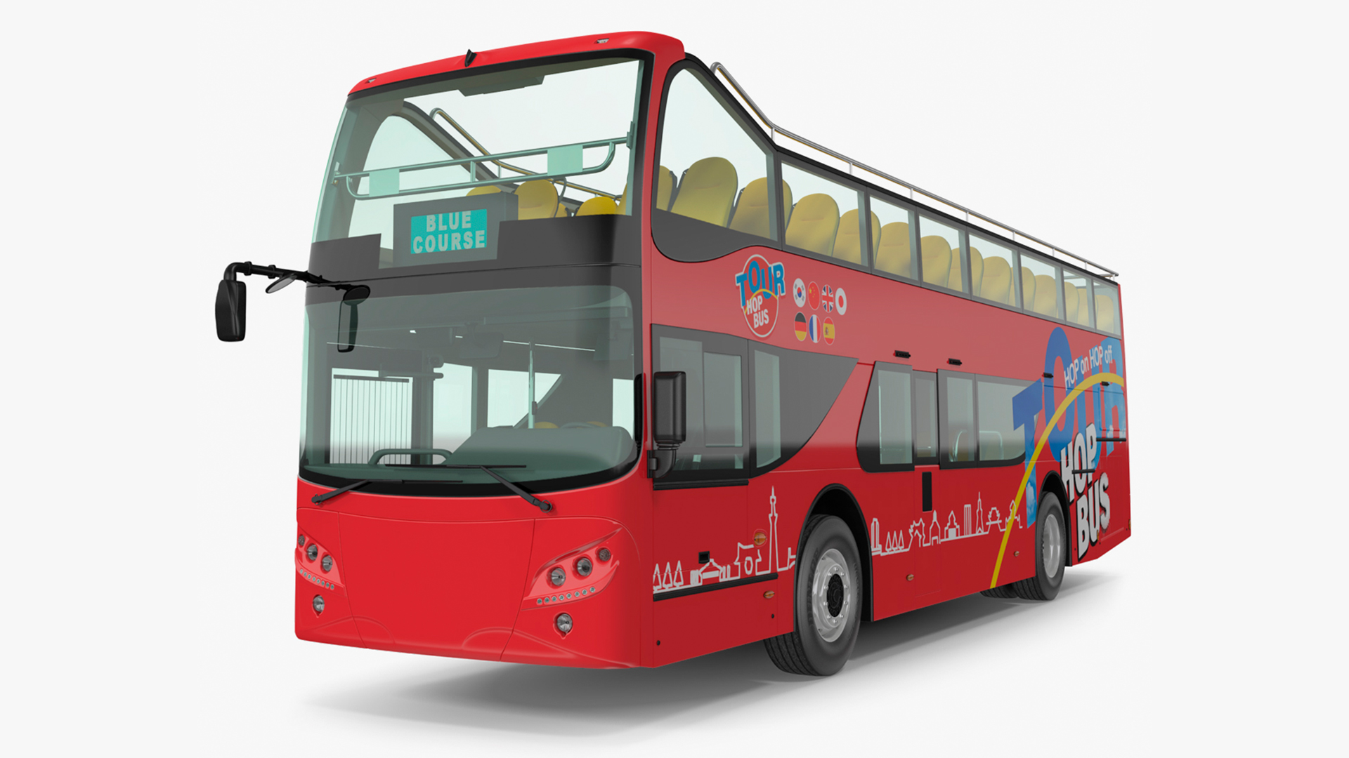 Double Decker Hop-On Hop-Off City Tour Bus 3D