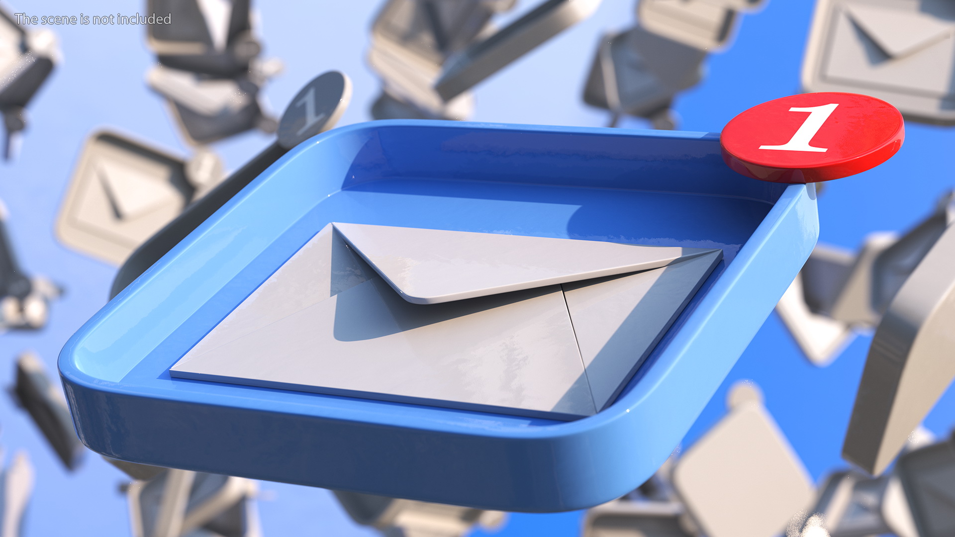 3D Email Notification Icon model