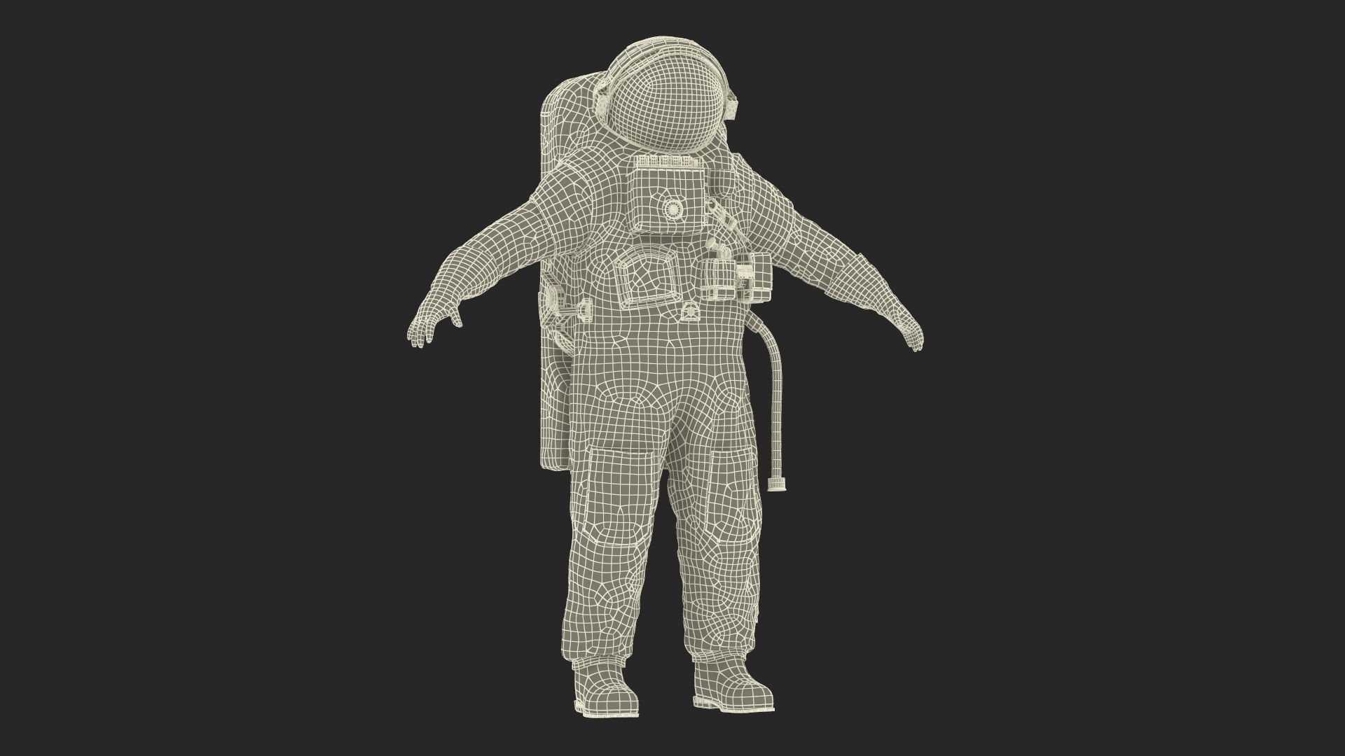 3D model Astronaut Suit Haiying with Helmet Rigged for Maya