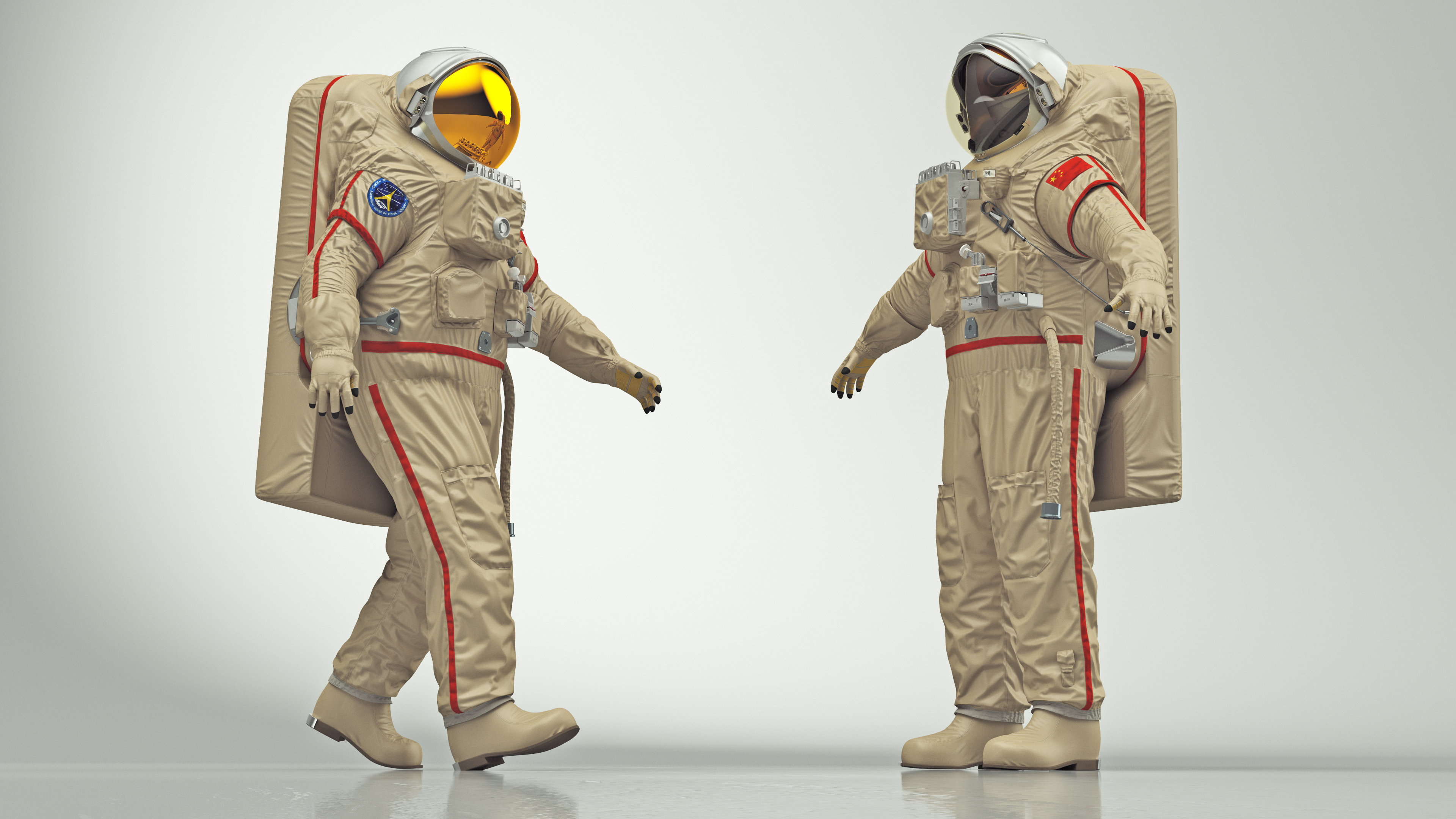 3D model Astronaut Suit Haiying with Helmet Rigged for Maya