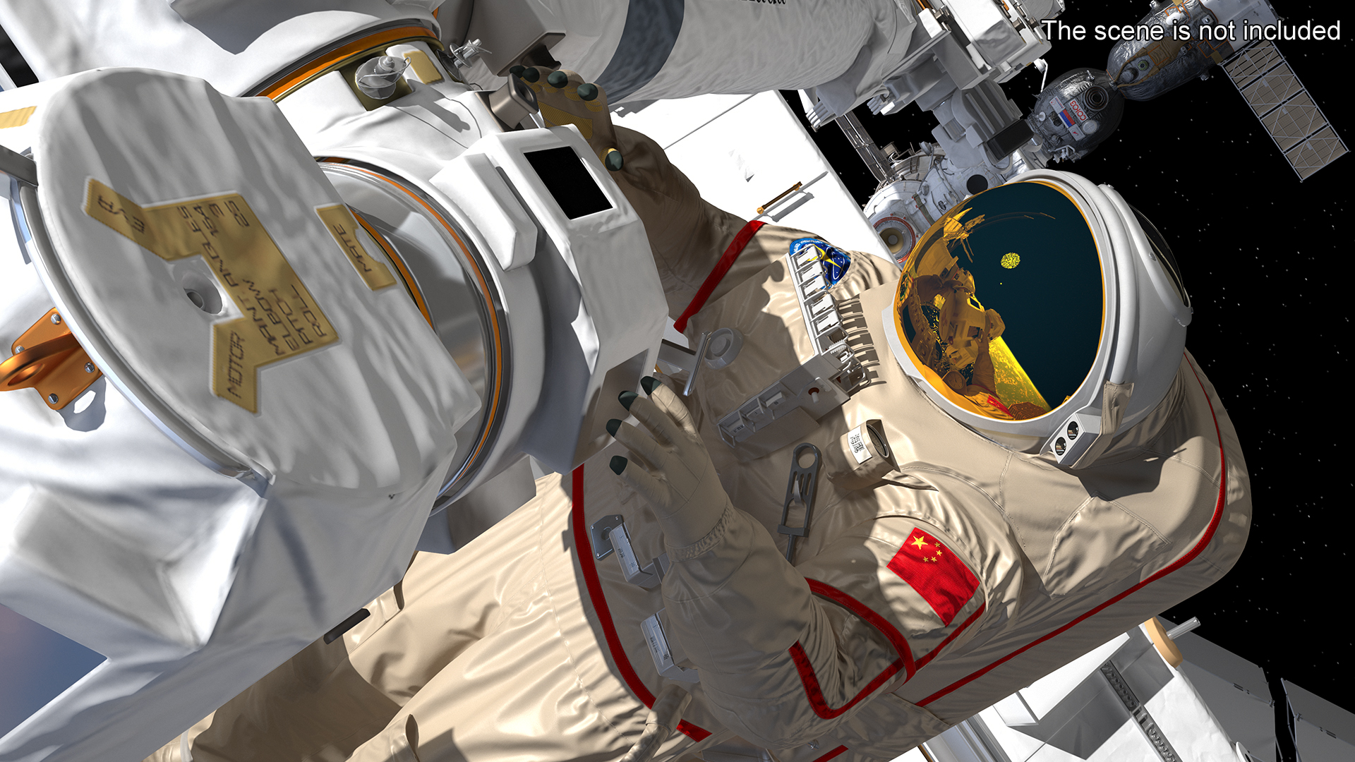 3D model Astronaut Suit Haiying with Helmet Rigged for Maya