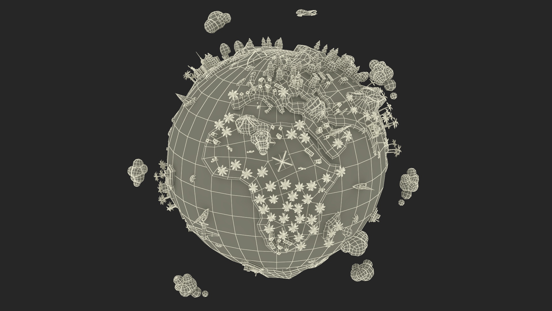 Stylized Cartoon Miniature Earth 3D