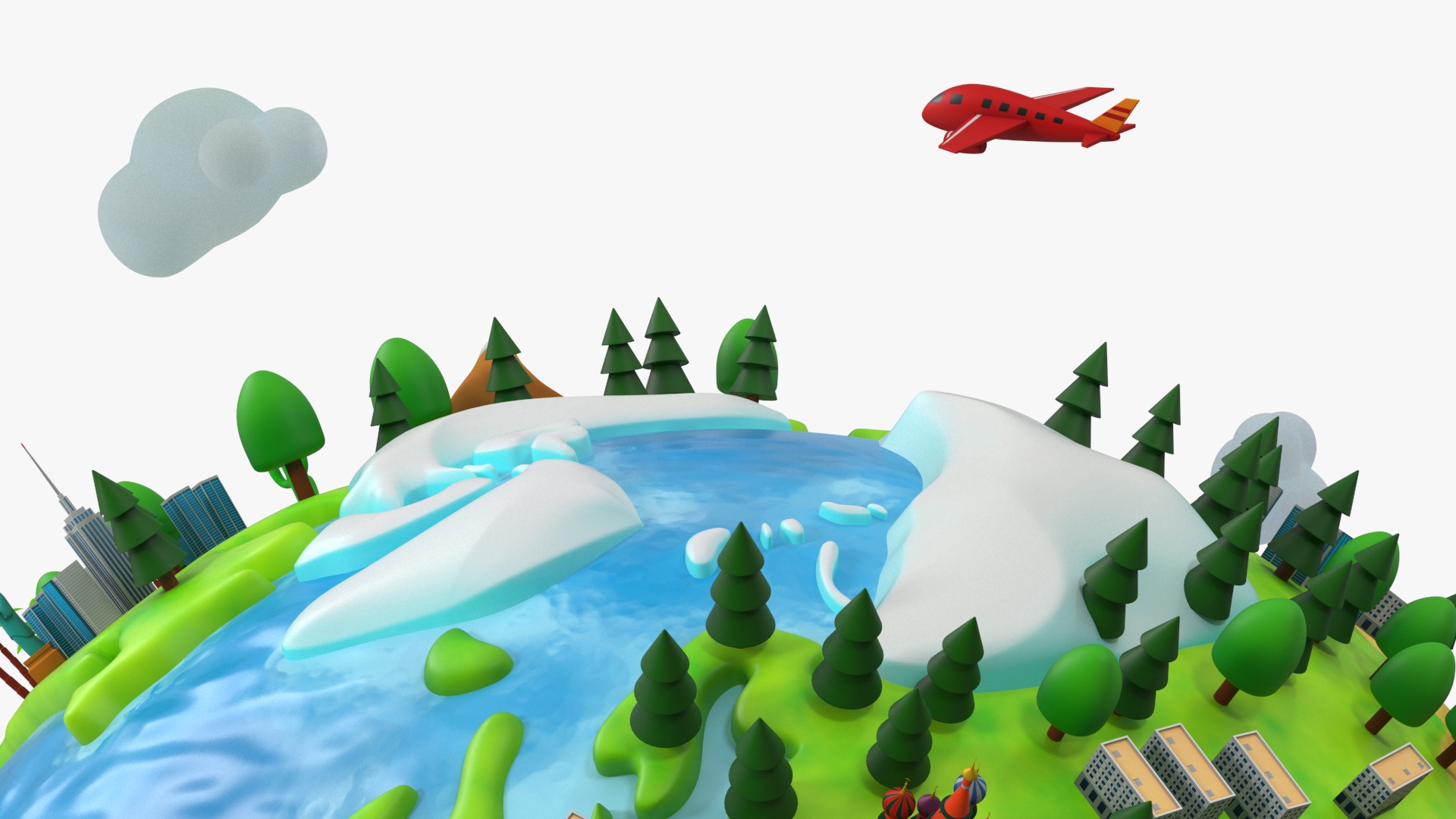 Stylized Cartoon Miniature Earth 3D