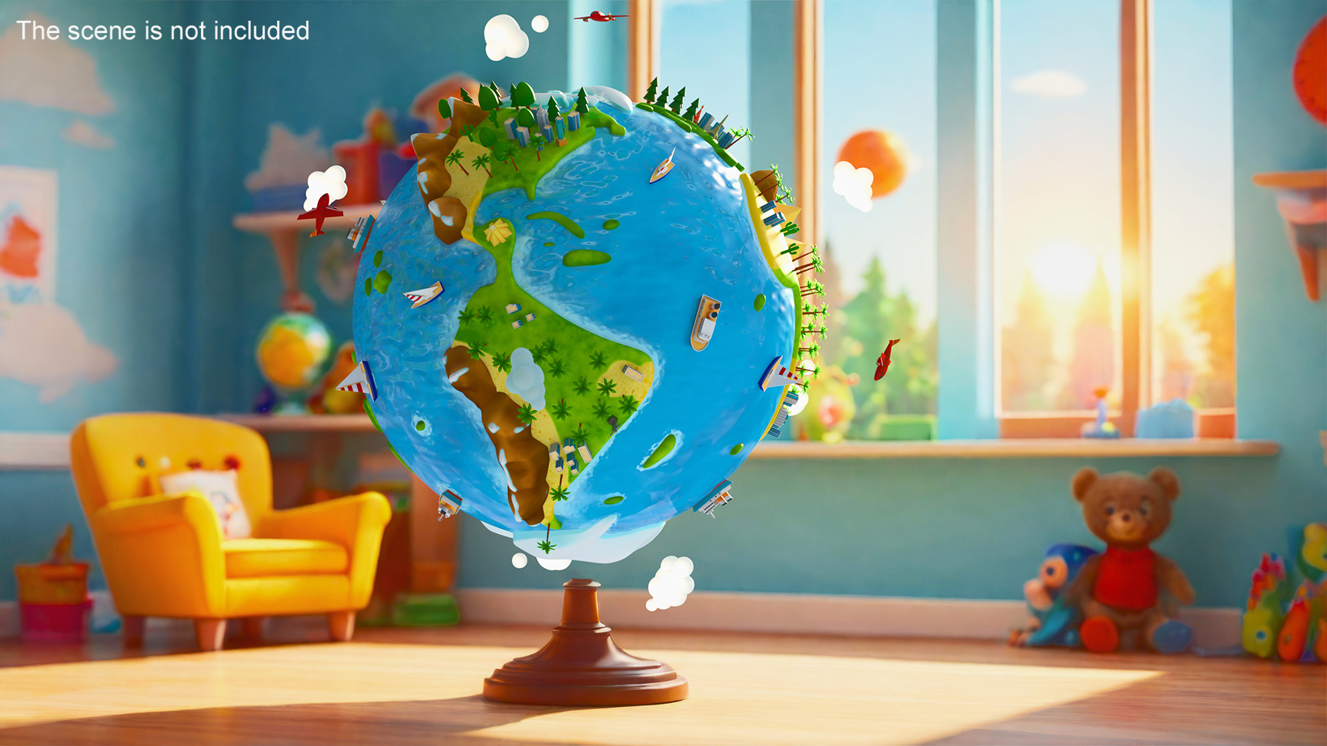 Stylized Cartoon Miniature Earth 3D