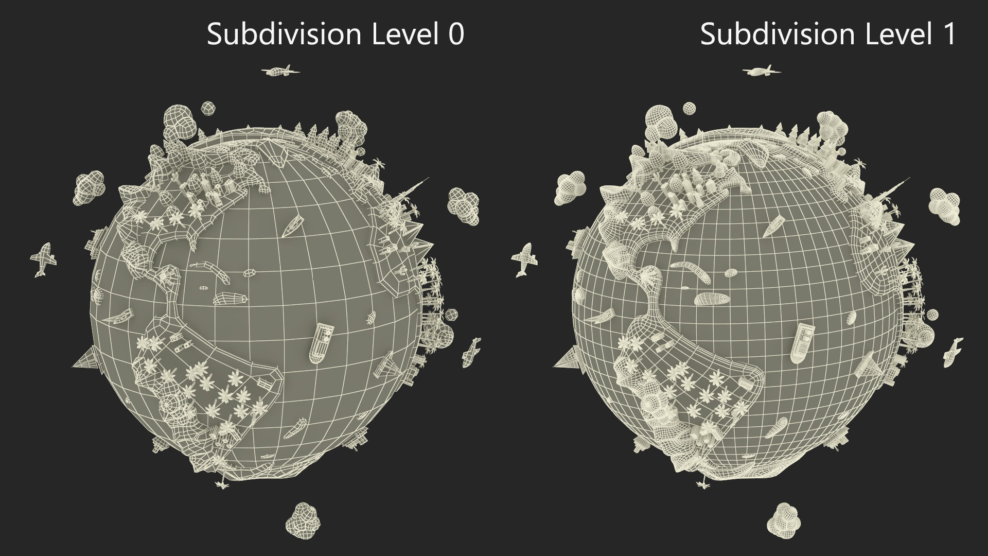 Stylized Cartoon Miniature Earth 3D