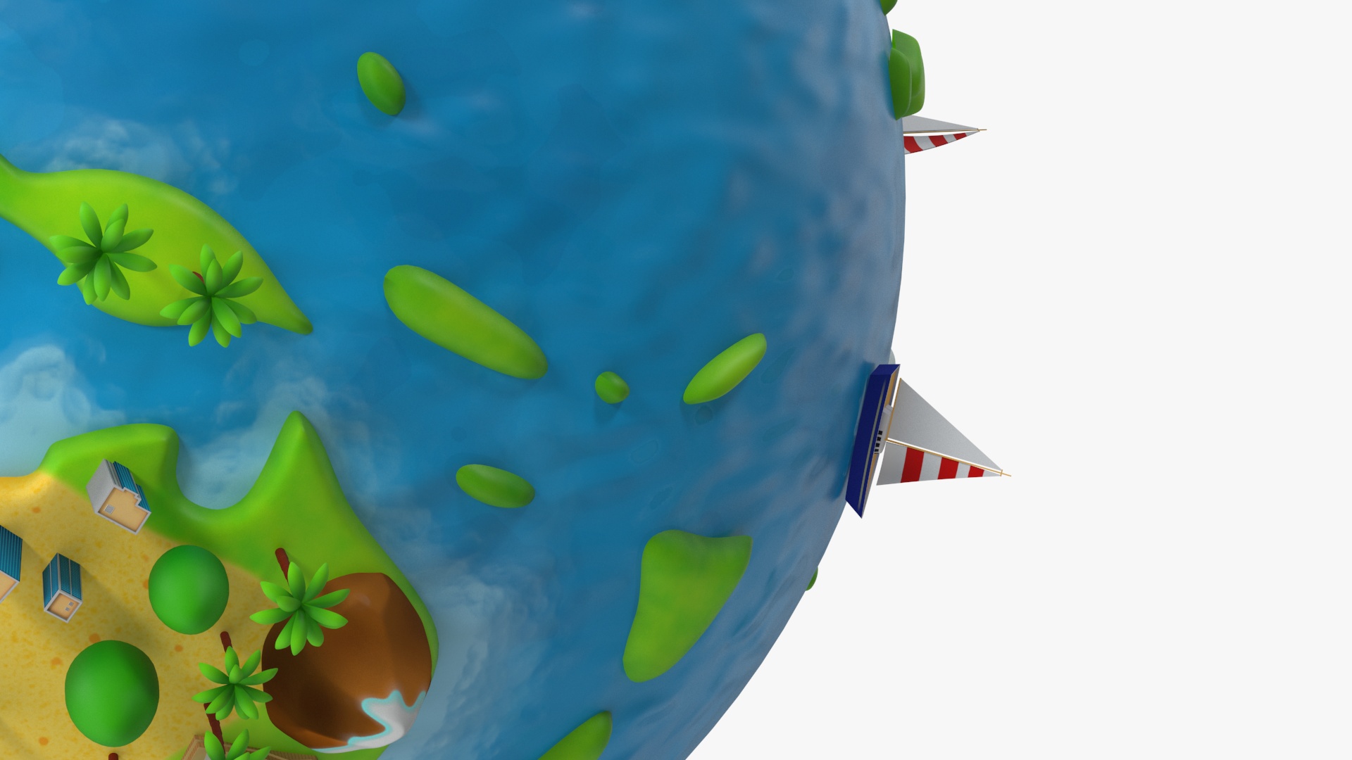 Stylized Cartoon Miniature Earth 3D