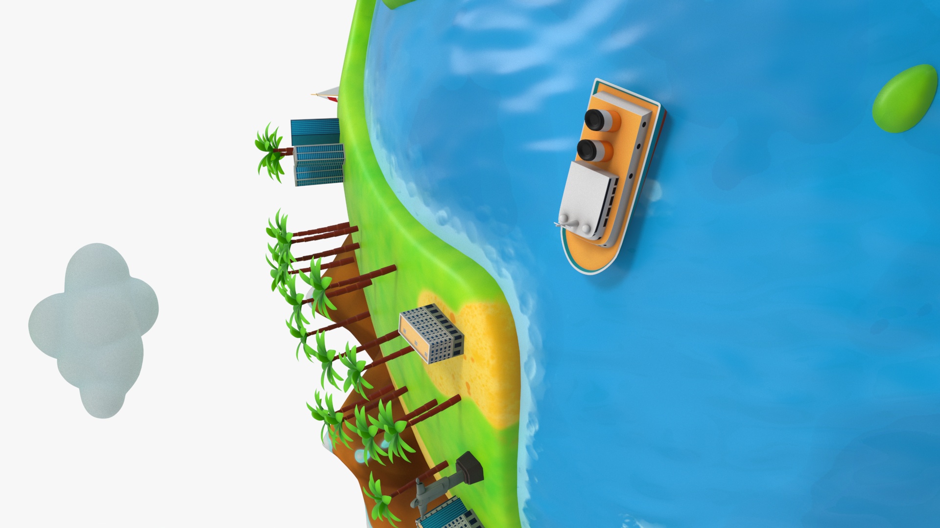 Stylized Cartoon Miniature Earth 3D