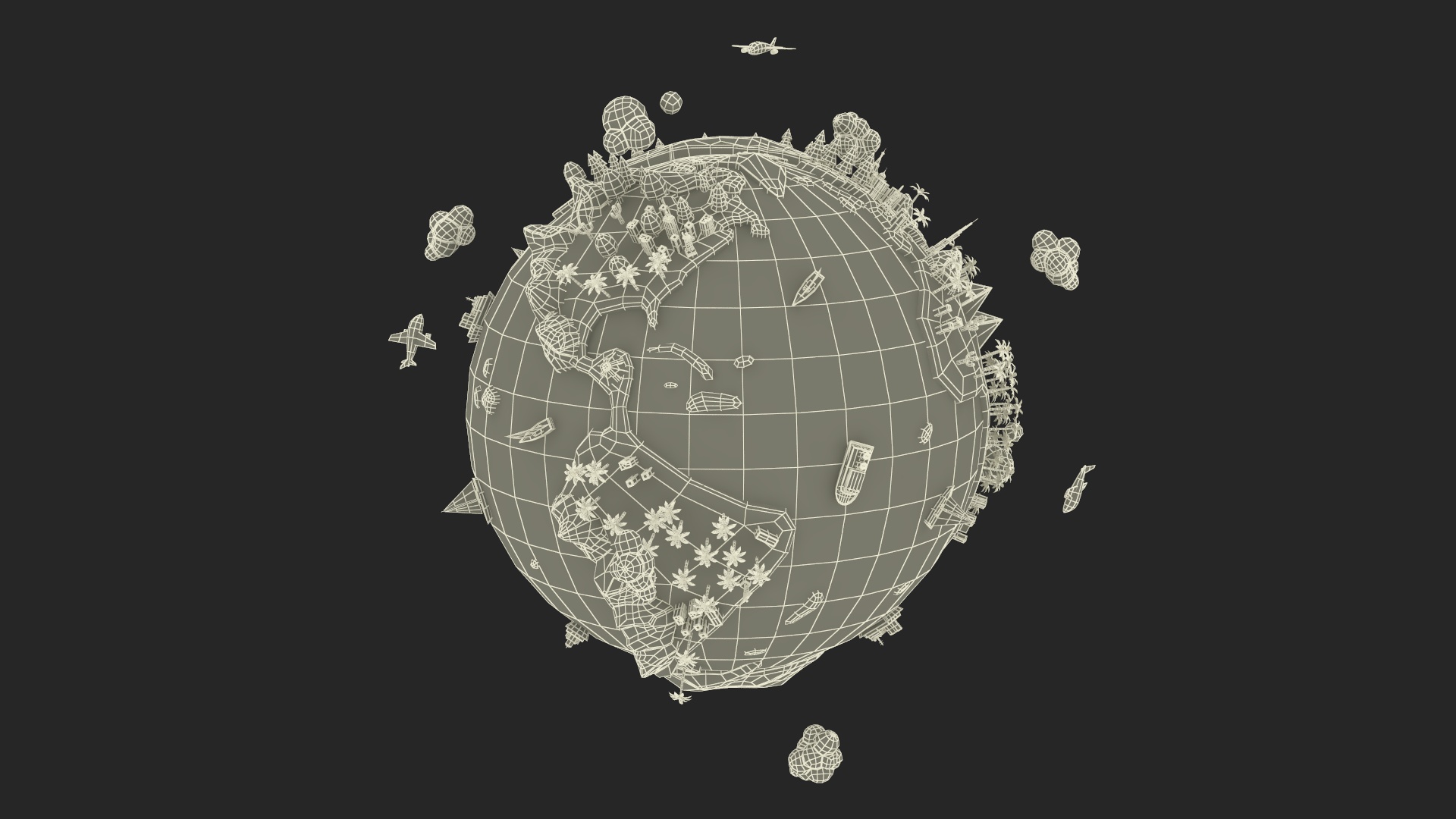 Stylized Cartoon Miniature Earth 3D