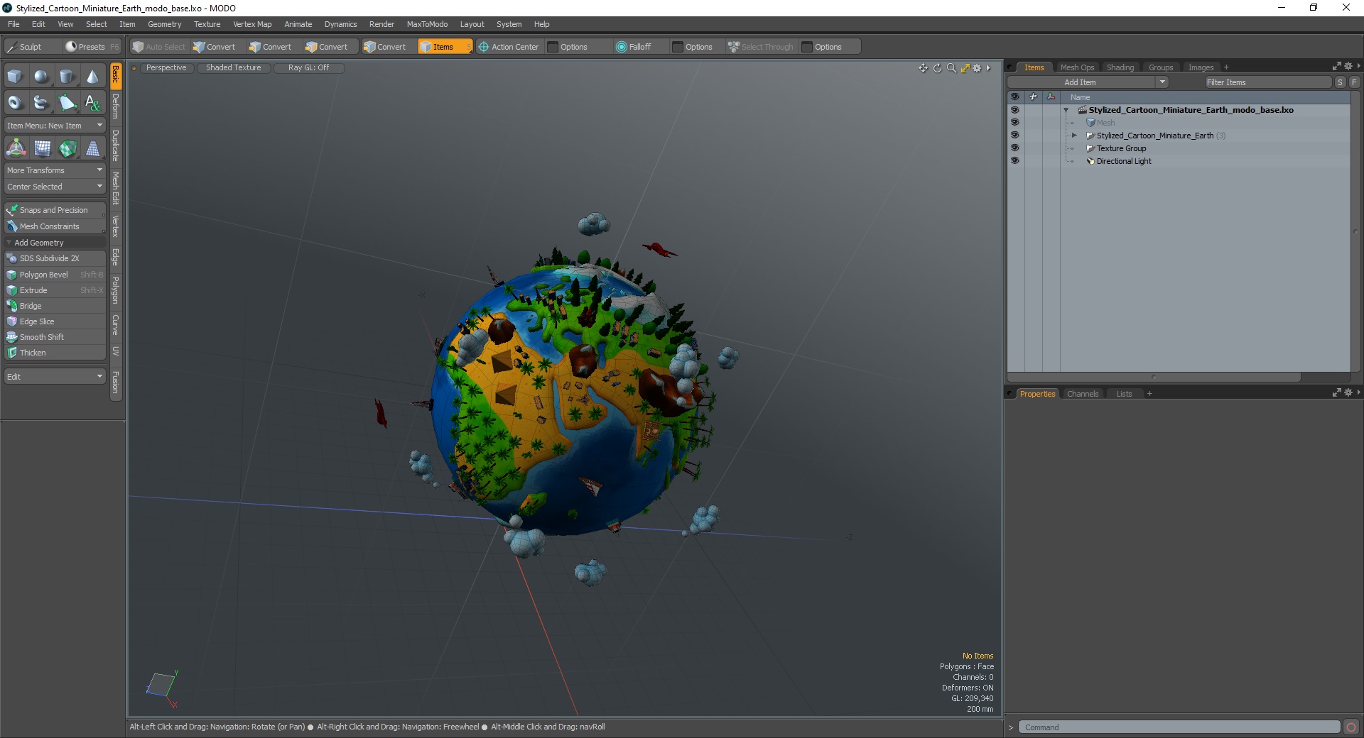 Stylized Cartoon Miniature Earth 3D