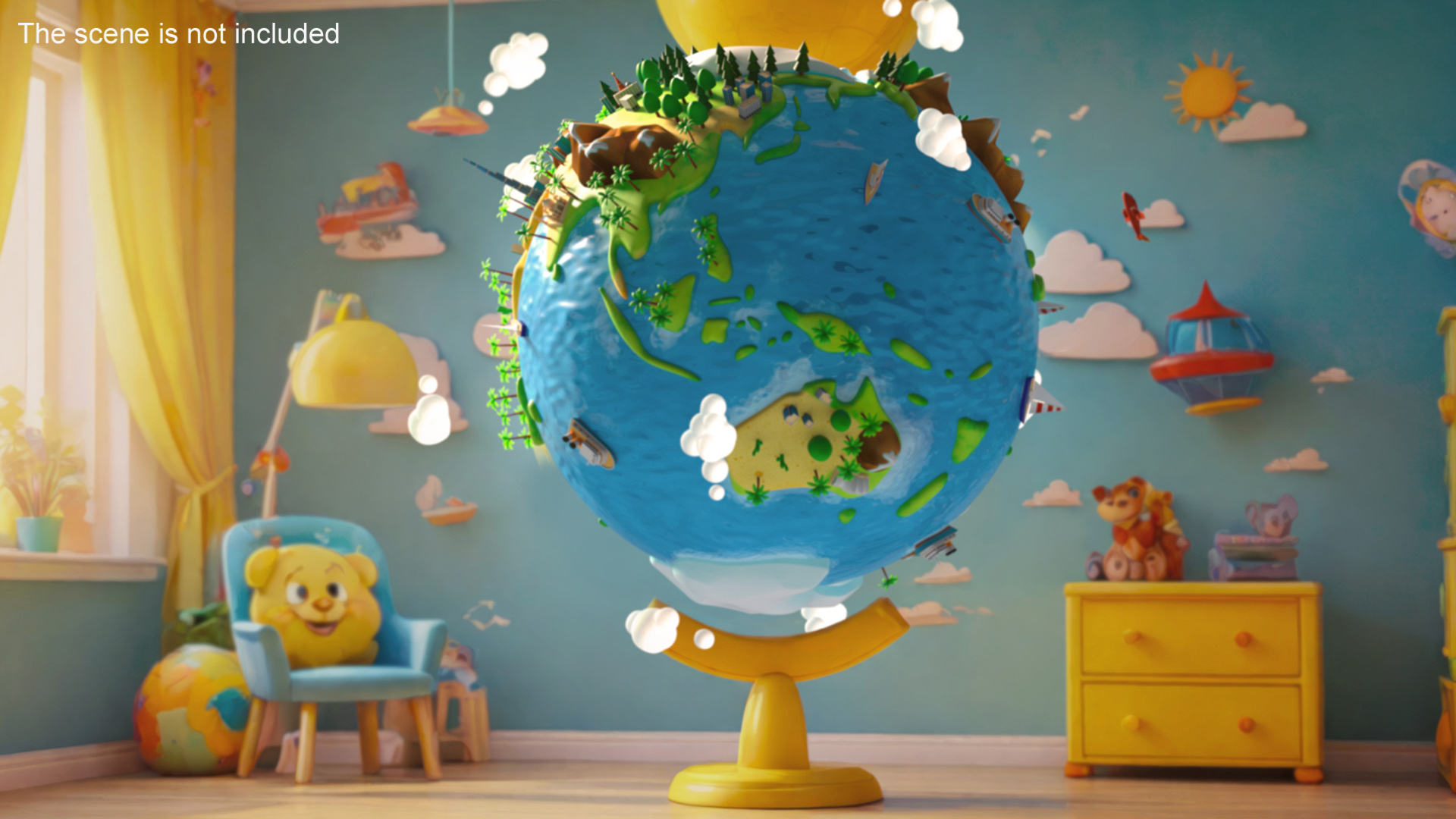 Stylized Cartoon Miniature Earth 3D