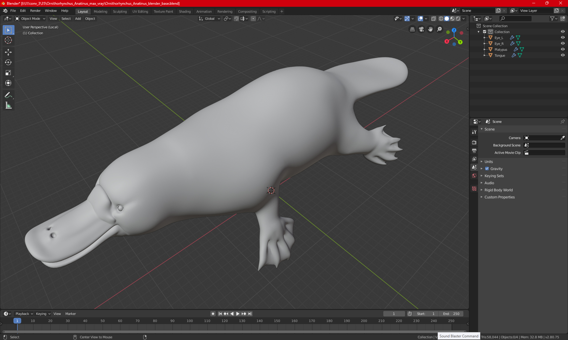 Ornithorhynchus Anatinus 3D model