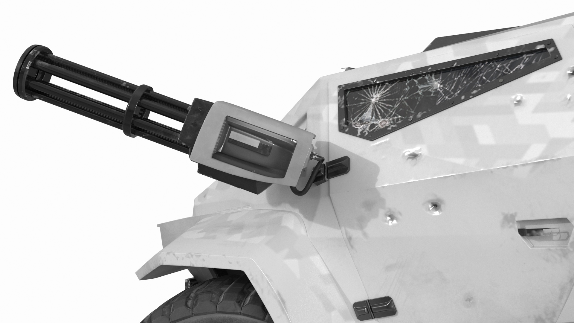 3D model Old Fantastic War Vehicle Winter Color Rigged