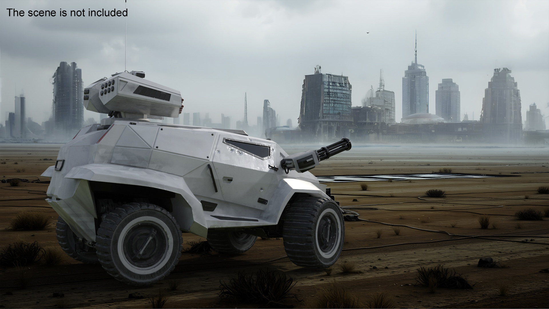 3D model Old Fantastic War Vehicle Winter Color Rigged